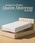 Protège-matelas matelassé Utopia Bedding, taille reine, protège-matelas élastique et housse s'étend jusqu'à 16 pouces de profondeur, lavable en machine (blanc)