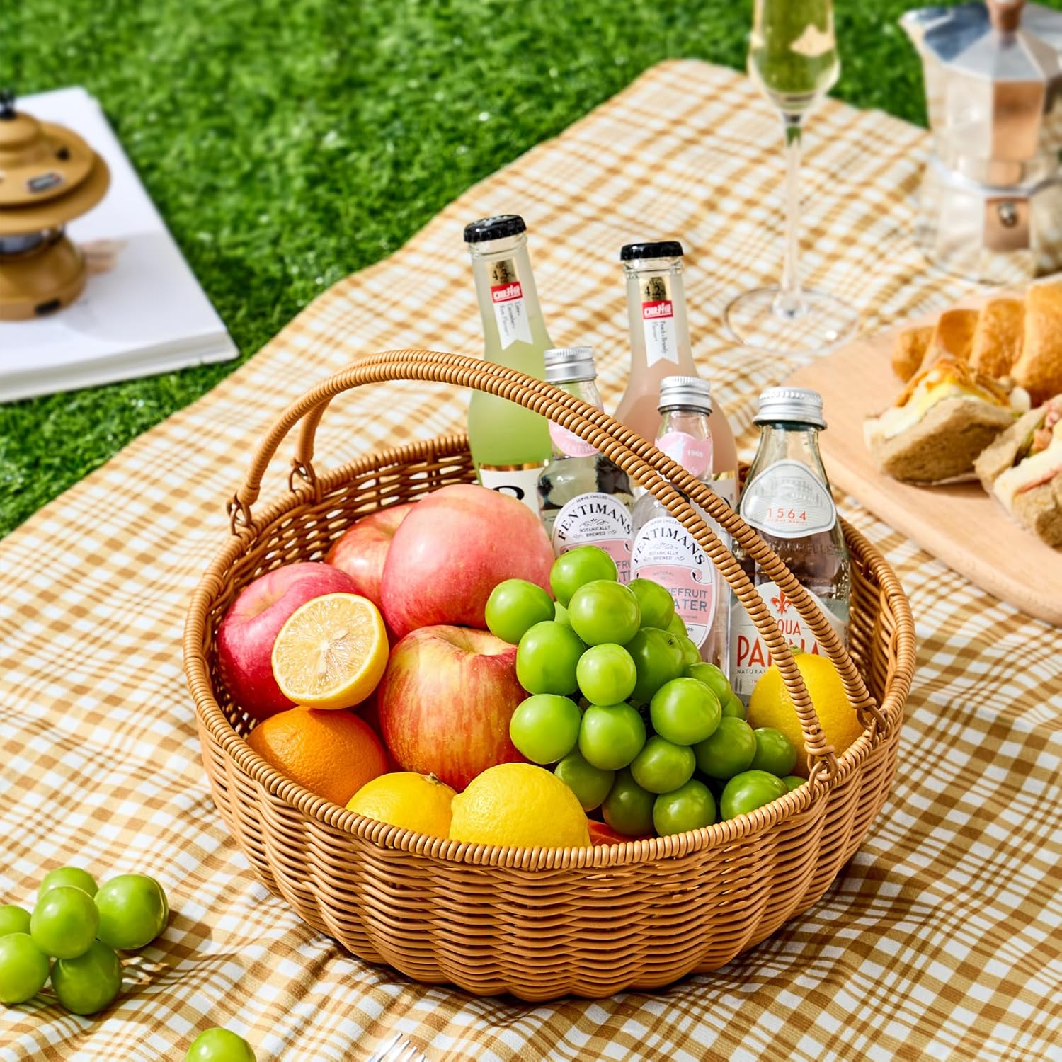 Fruit Bowl for Kitchen Counter, Large Fruit Basket with Handle, Suitable for Storing Fruits, Vegetables, Bread, Candys and Snacks - Image 8
