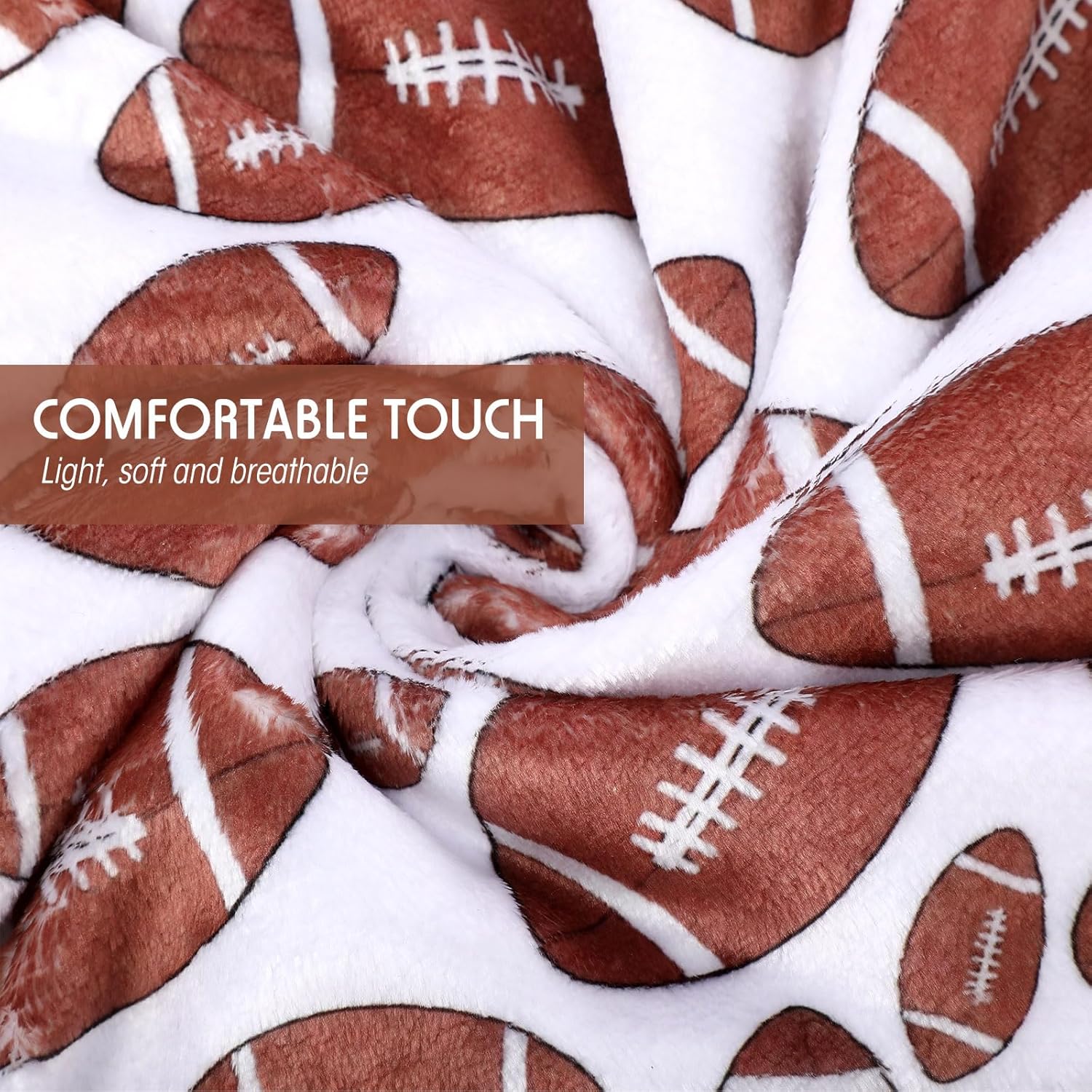 Tranqun 6 Pcs Football Throw Blanket 50 x 60 Inch Cozy Flannel Plush Fleece Sports Throw Blanket Soft Lightweight Bedding Gift for Bed Sofa Couch Bedroom Home Decor - Image 5