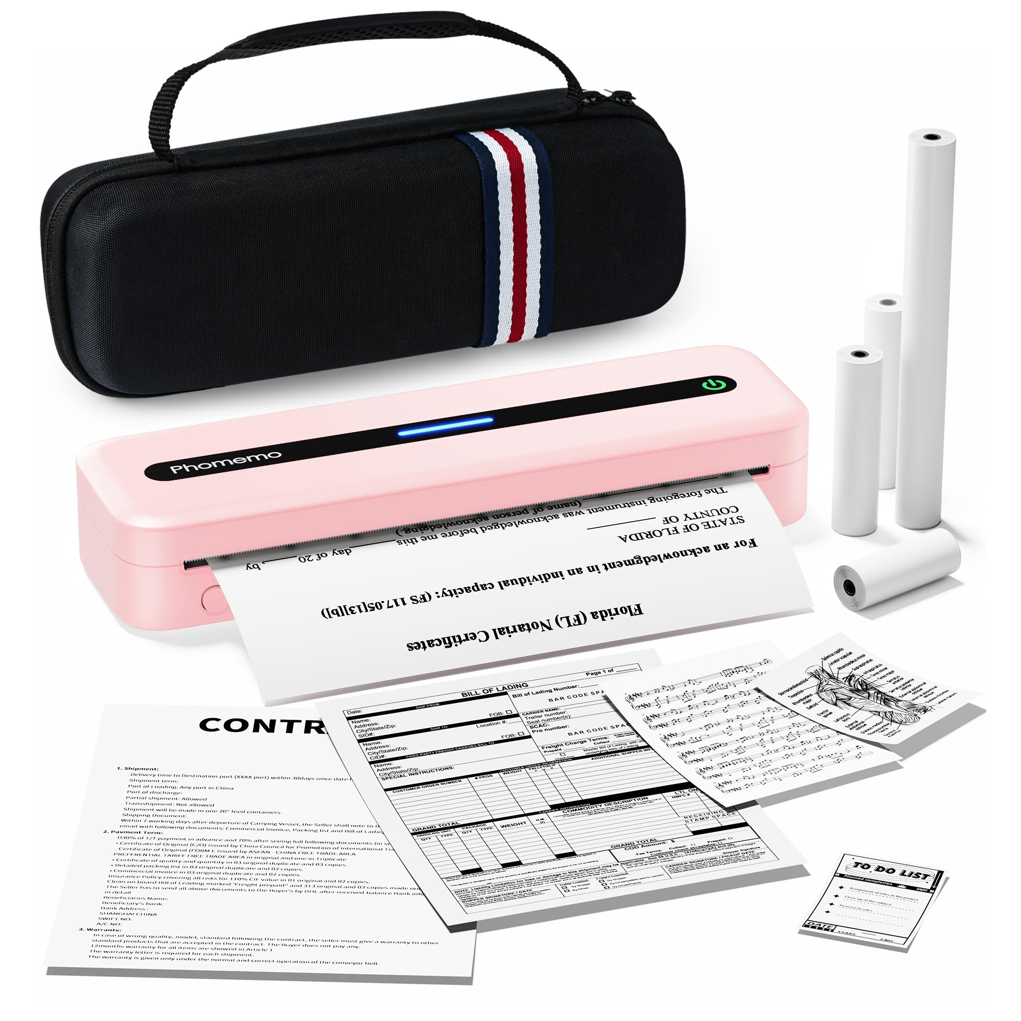 Phomemo Portable Printers Wireless for Travel, M832 Bluetooth Inkless Thermal Pr