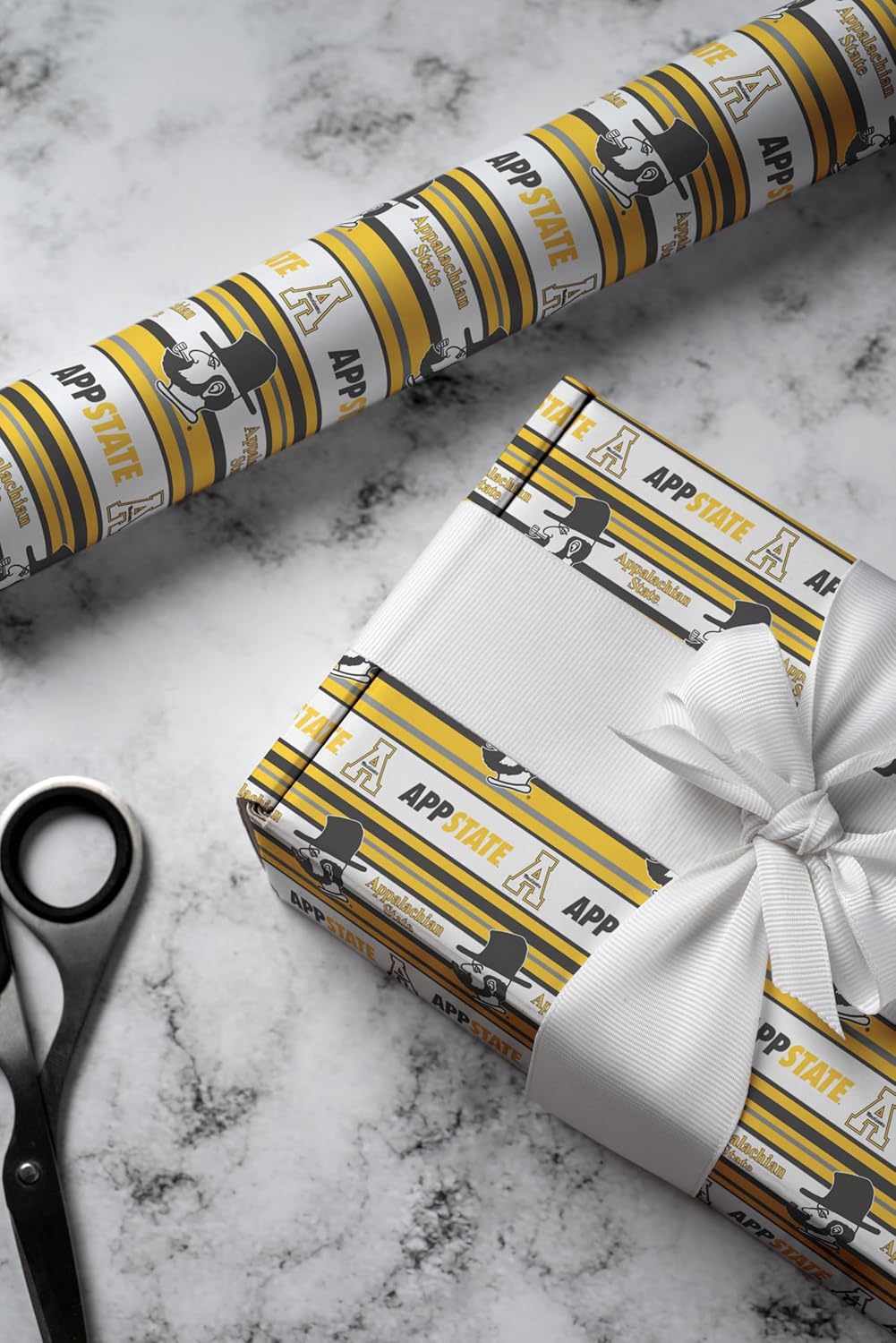 ONDEMAND FAN NCAA Wrapping Paper with Victory Stripes design (Appalachian State Mountaineers,Wrapping Paper 30" x20')