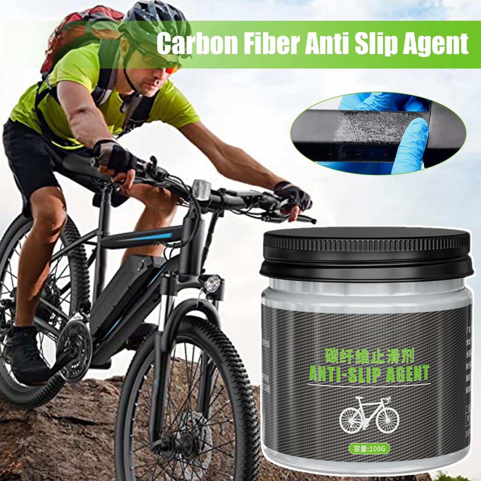 Grasso per bicicletta in fibra di carbonio, antiscivolo, 100 g, grasso antiscivolo per bicicletta, grasso di carbonio, grasso per montaggio della bicicletta, telaio per mountain bike