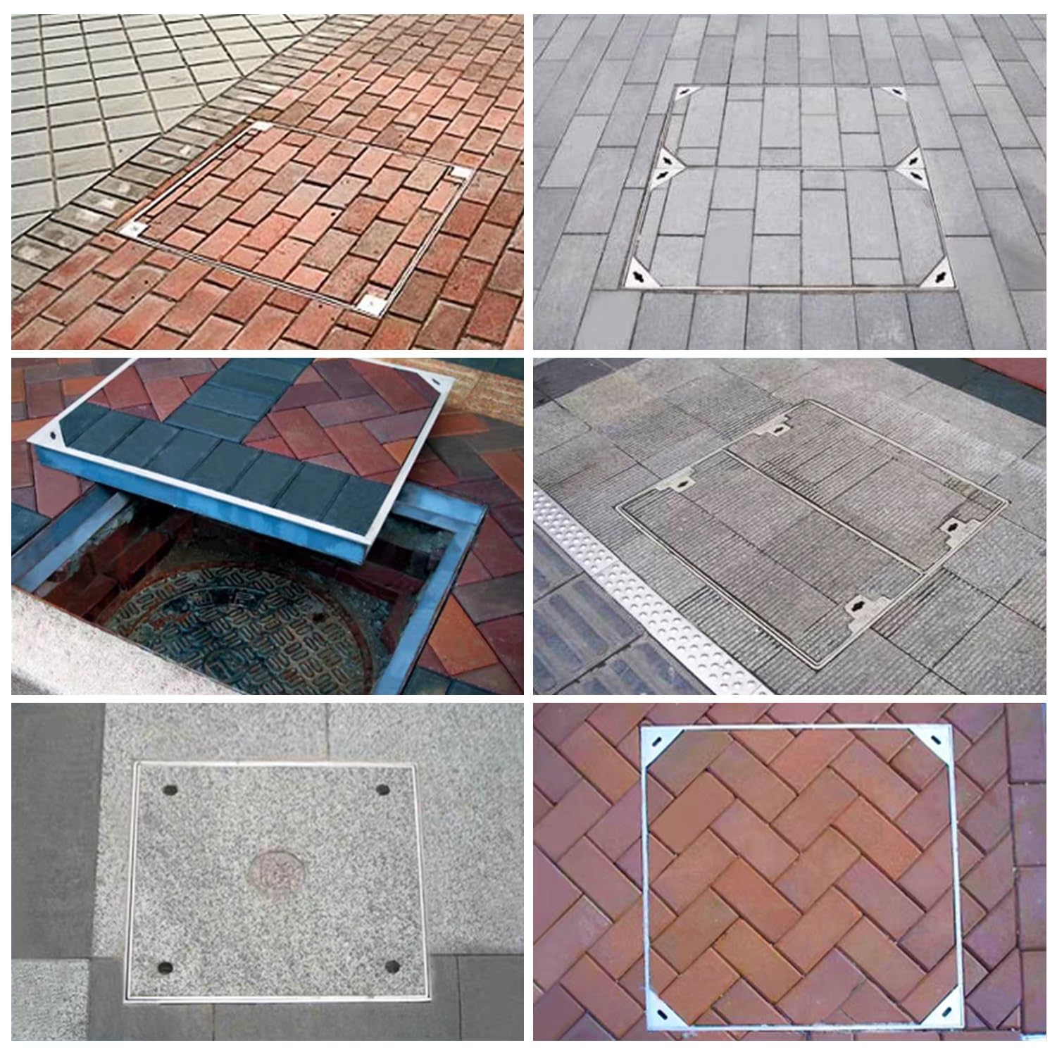 Tapa de alcantarilla empotrada Invisible - Marco de Acero Inoxidable 304, Perfil bajo de 5 cm/8 cm de Altura, Duradera y Resistente, Ideal para Uso en Exteriores e Interiores (50 x 50 cm).