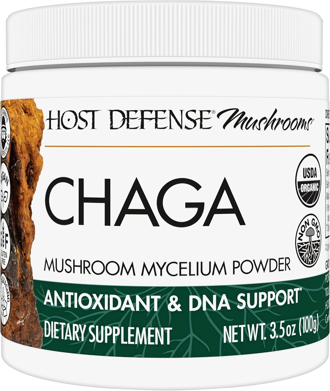 Host Defense Chaga Powder - Immune System Support Supplement - Chaga Mushroom Powder for Antioxidant Activity Support - Dietary Mushroom Supplement - 3.5 oz (66 Servings)*