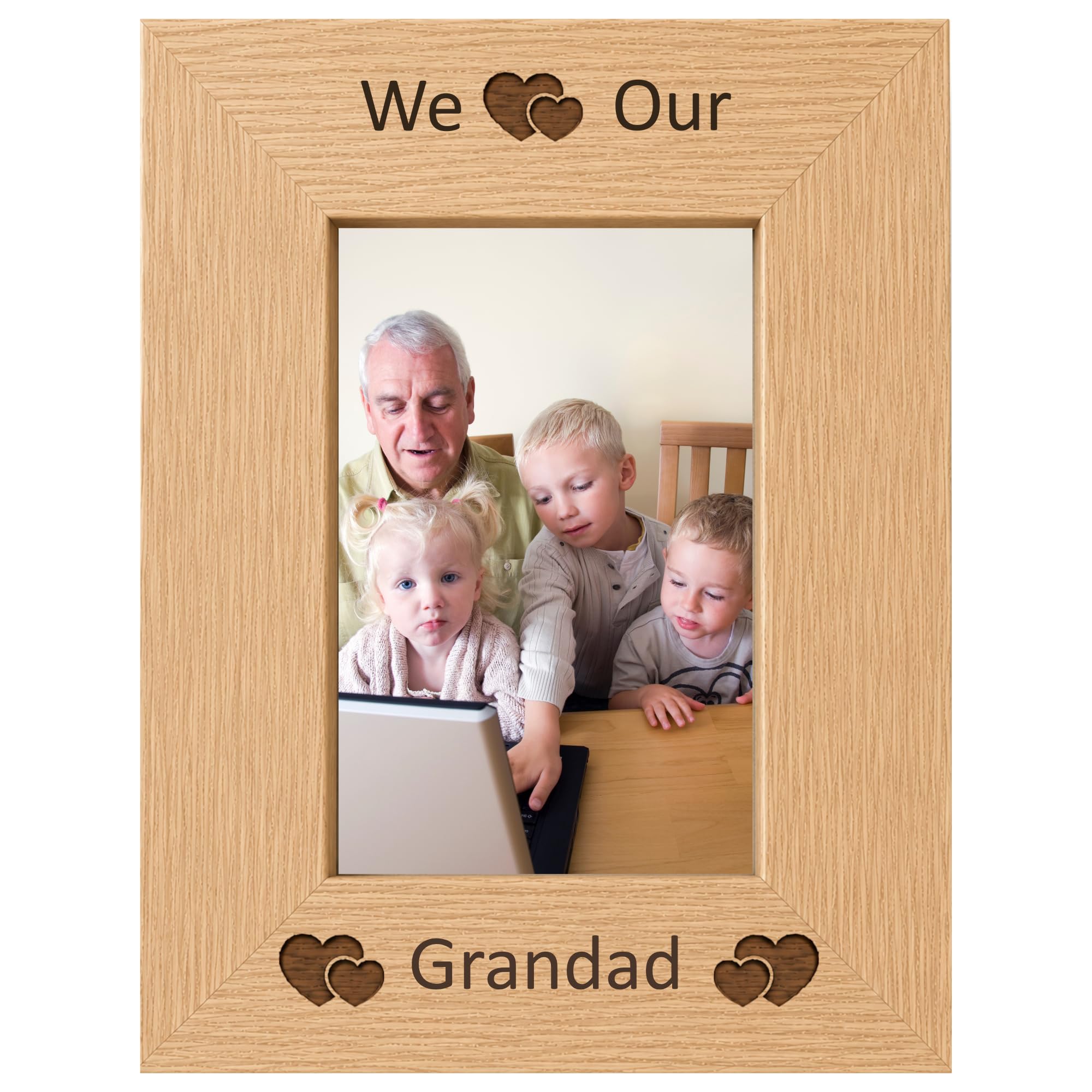 We Love Our Grandad 6x4 Oak Effect Photo Picture Frame Keepsake Gift