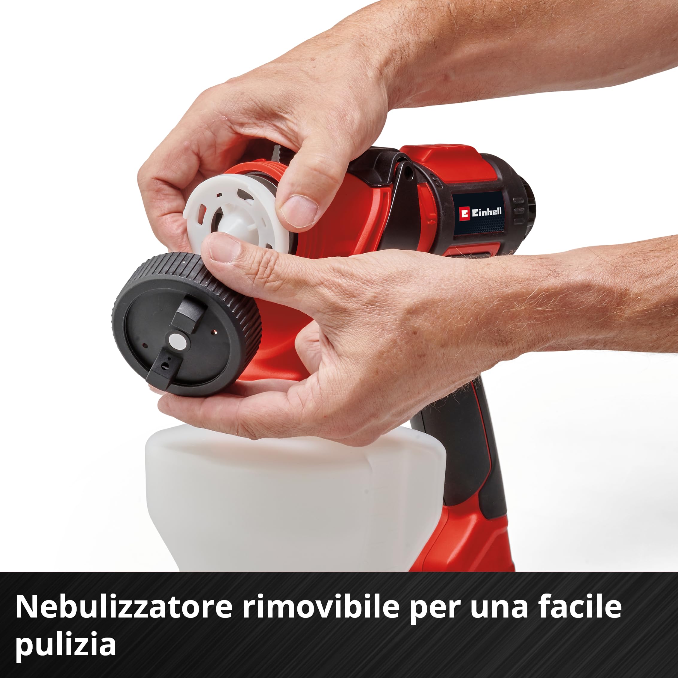 Einhell Sistema di verniciatura a spruzzo TE-SY 18/90 Li-Solo Power X-Change (18 V, portata 1000 ml/min, contenitore 1200 ml, quantità regolabile di aria/vernice, incl. accessori, batteria esclusa)