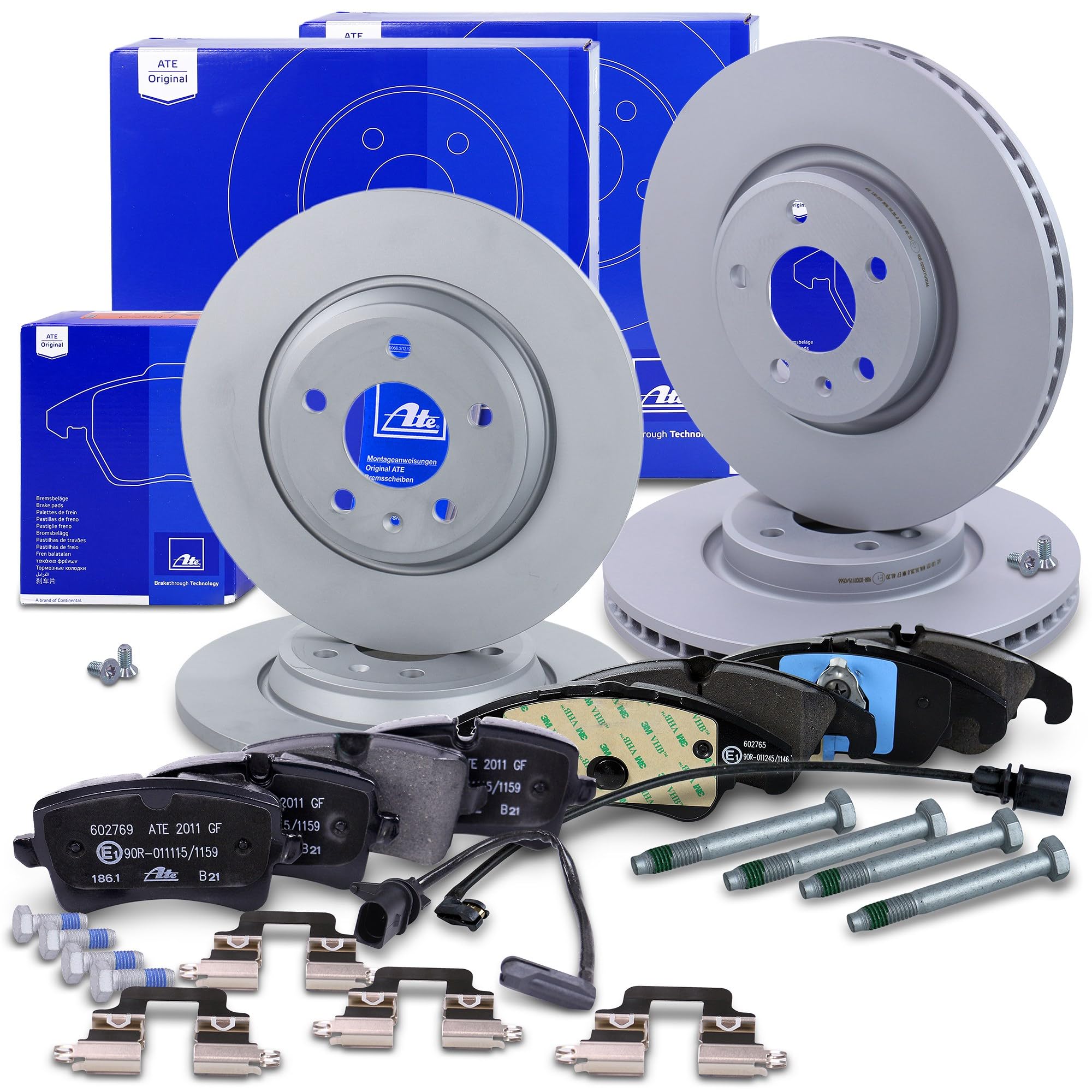 ATE Set freni +dischi freno anteriori ¯ 320mm ventilati +posteriori ¯ 300mm pieni e pastiglie freno anteriori +posteriori Compatibile con AUDI A6 C7 (4G2, 4GC), A7 Sportback (4GA, 4GF)