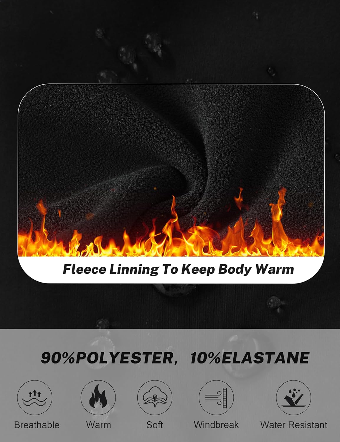 MoFiz Men's Fleece Snow Pants Winter Hiking Windbreak Water Resistant Men's Joggers Pants Warm Sweatpants Pants - Image 5