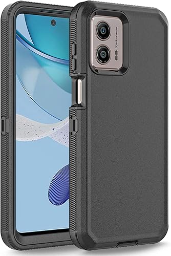 Anloes Funda para Moto G 5G 2023, Motorola G 5G 2023, resistente, a prueba de golpes, a prueba de polvo, resistente, protectora, 3 en 1, color negro