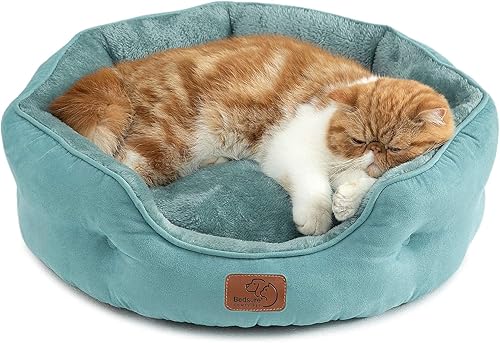 Miniatura 17 de Bedsure Camas lavables para perros, camas redondas con parte inferior antideslizante para gatos de interior, cachorros y gatitos, 20 pulgadas, azul