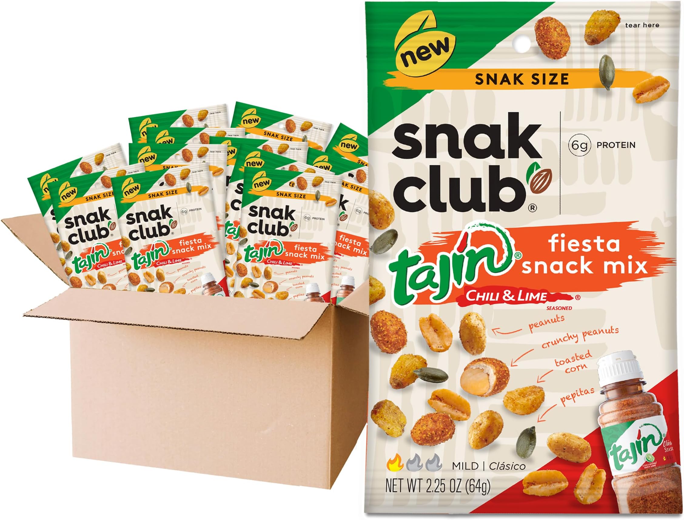 Tajin Fiesta Snack Mix, 2.25oz Bags (Pack of 12)
