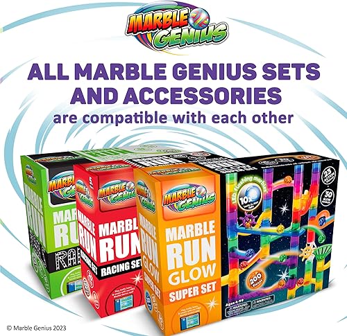 Miniatura 8 de Marble Genius Glow Marble Run Super Set - 200 piezas completas + aplicación de instrucciones gratuita y manual de instrucciones a todo color