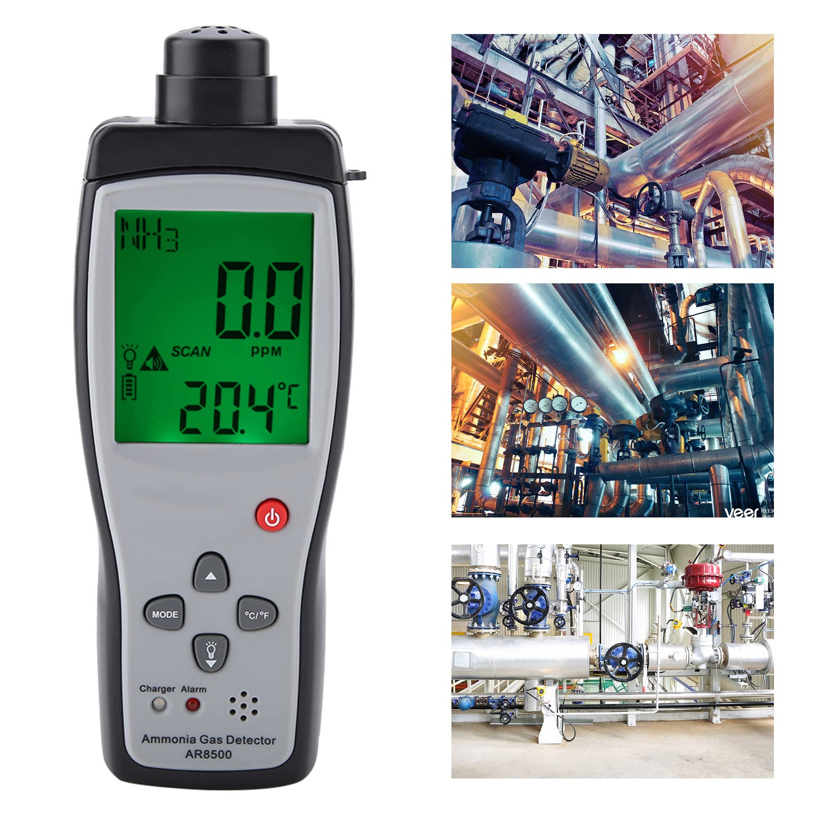 SMART SENSOR AR8500 Monitor Rilevatore di Gas di Ammoniaca con Display LCD per Metallurgia Batteria Al Litio Ricaricabile 0-100PPM 3,7V