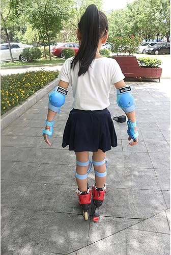 Miniatura 5 de BOSONER Juego de rodilleras para niños y jóvenes de 3 a 15 años juego de equipo de protección infantil para patines ciclismo bicicleta BMX monopatín