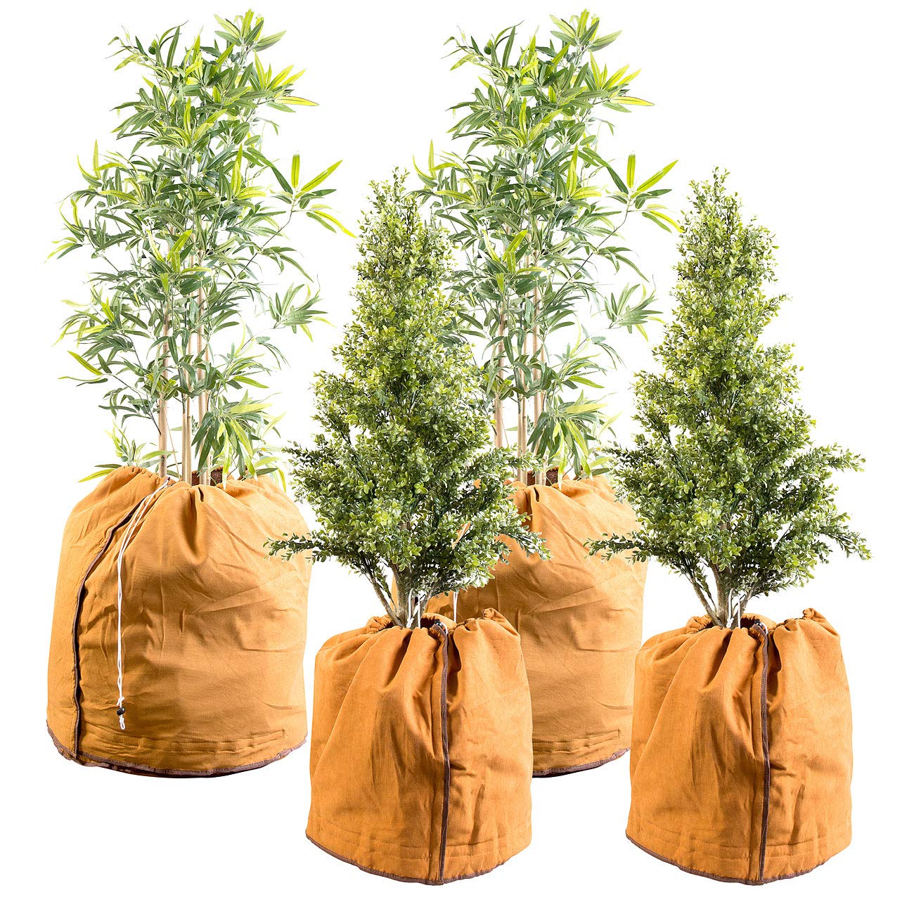 Royal Gardineer Blumen Abdeckungen: 4er-Set Thermo-Topfschutz für Pflanzen, 2 Größen 50 x 45cm + 70 x 65cm (Schutzhaube, Winterschutz, Gewächshaus)