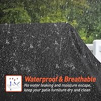 Vista 3 de Arcedo Funda impermeable para tumbona de patio, paquete de 2 fundas para sillas de piscina para cojines apilables exteriores y muebles de exterior