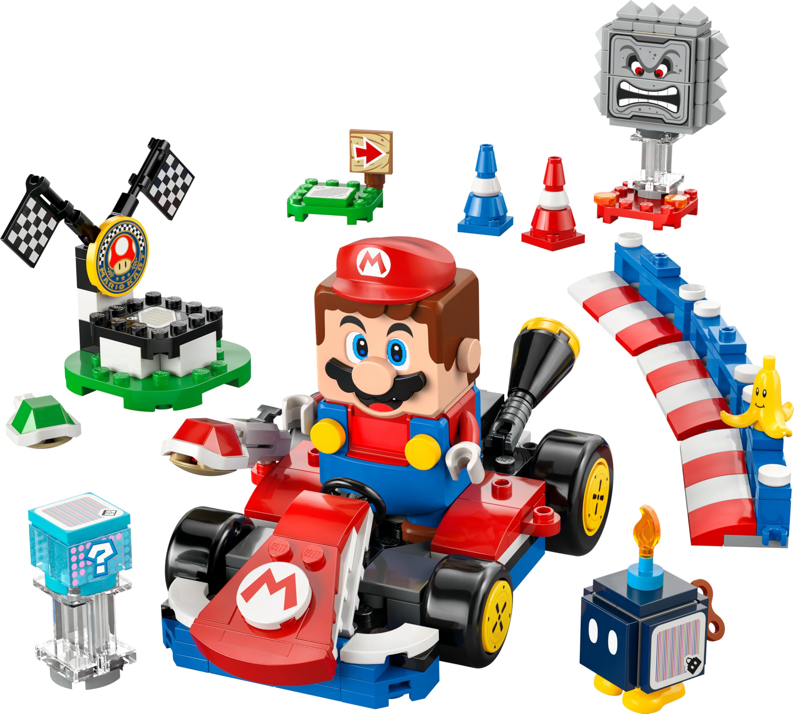 LEGO Mario Kart - Interattivo e Kart Standard - Percorso di Gara con Macchina Giocattolo, 3 Figure, Podio e Barriere - Regalo da Gaming per Bambini e Bambine da 7 Anni in su - 72043