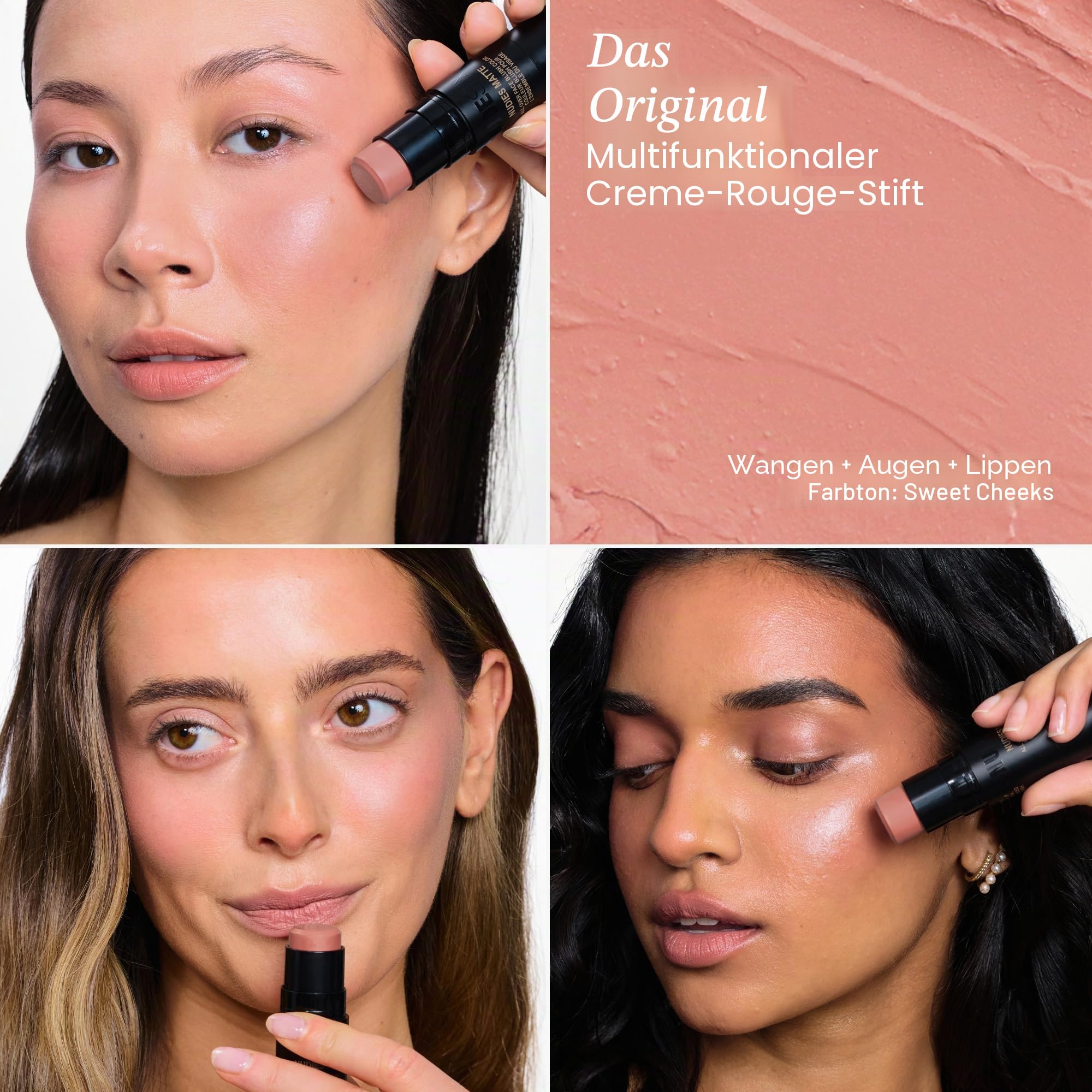 NUDESTIX Nudies Matte Blush Stick Bare Back – Creme Rouge Stick – Natürliches Mattes Finish, Langanhaltend, Vegan – Für Wangen, Augen & Lippen 7g