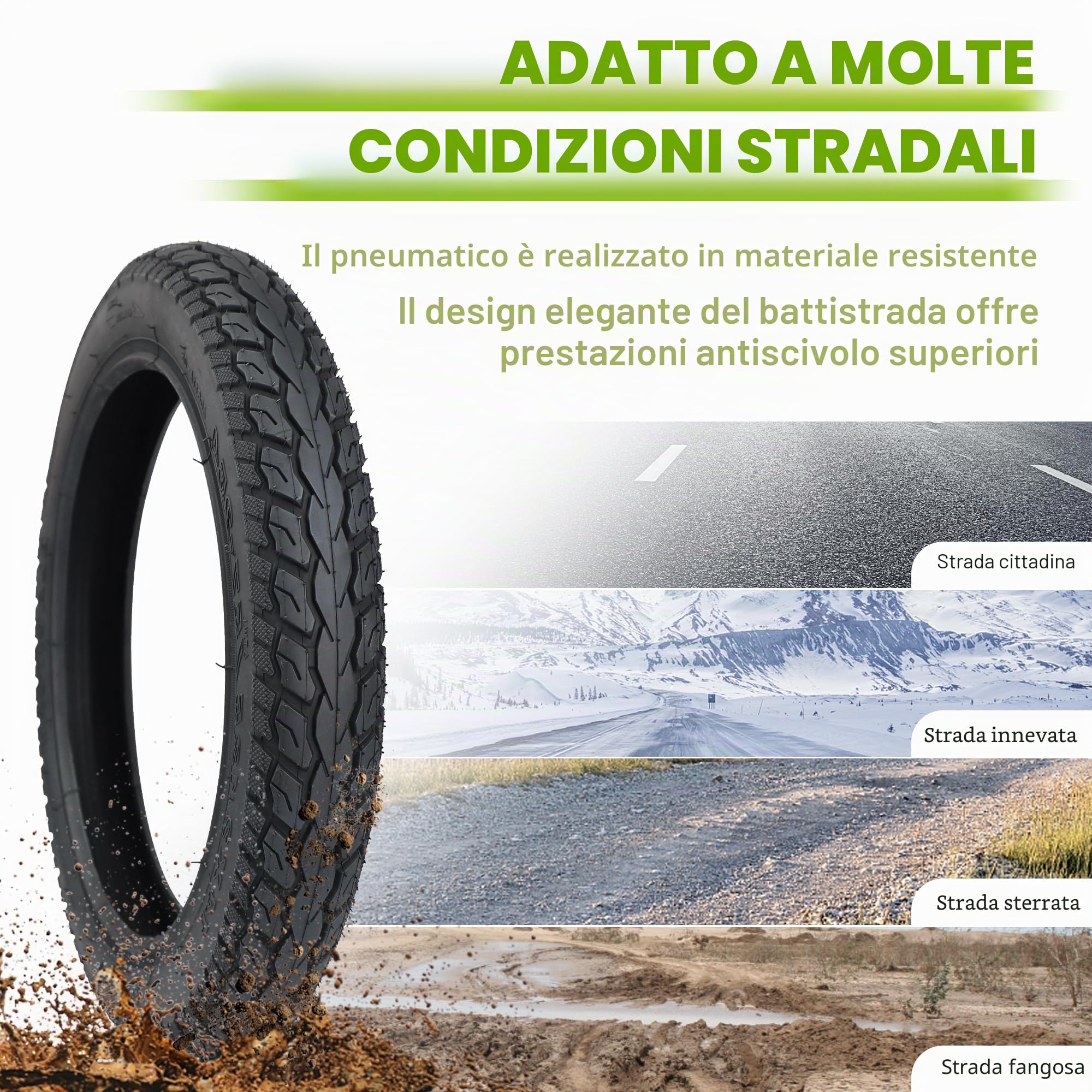 Confezione da 2 pneumatici da 14 pollici, 14 x 2,125, guaina 57-254 Plus, 2 pezzi, tubo da 14 pollici, 14 x 1,75/2,125 AV32 mm, valvola per bicicletta elettrica Tire/Kids Bike Tire