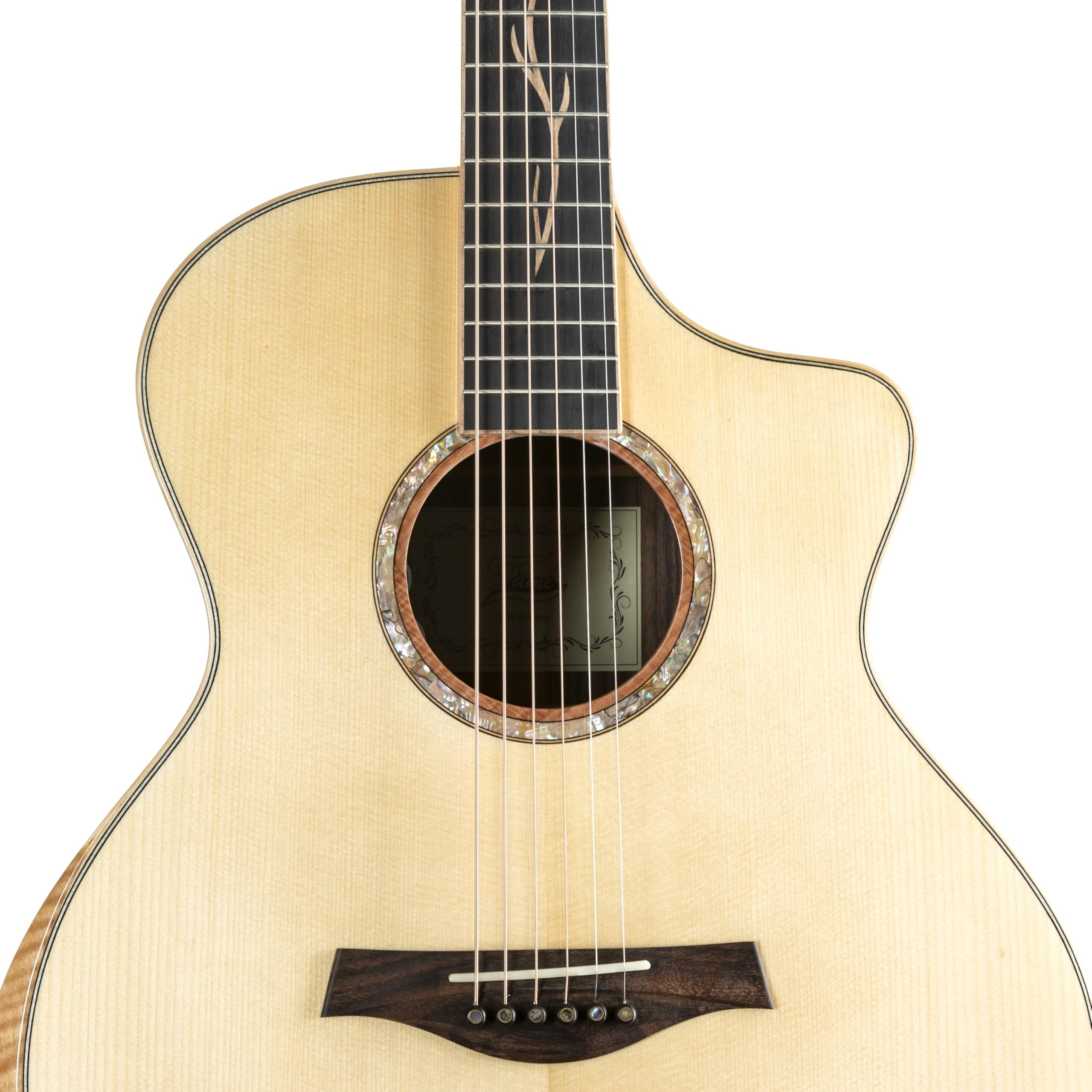 Fame Rosewood Deluxe Westerngitarre, Grand Auditorium, Fichte Massive Decke, Palisander Boden und Zargen, Mahagoni Hals, Ebenholz Griffbrett, kompatibel mit Tonabnehmersystem