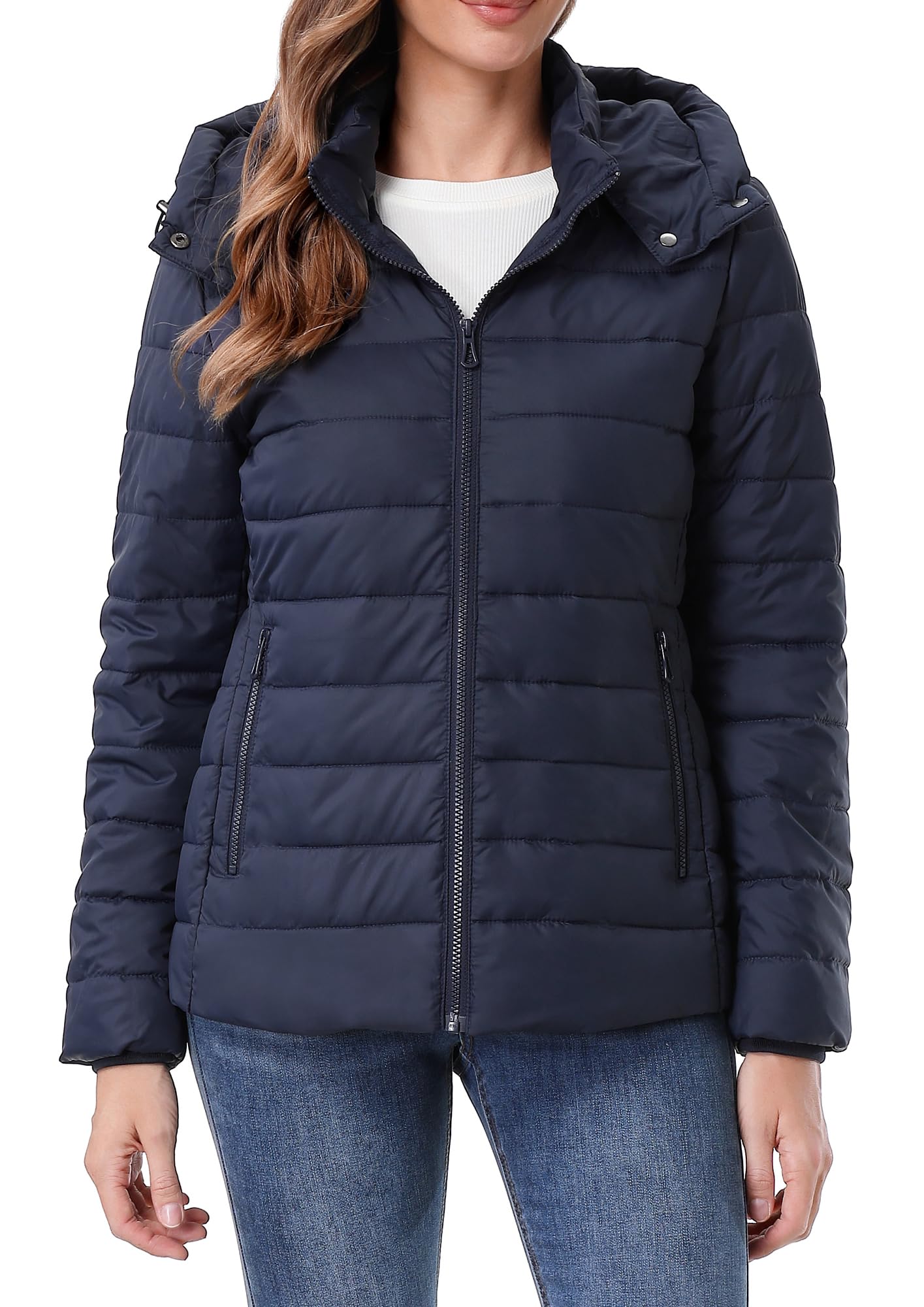 TDYPCI Piumino invernale da donna, leggero, impermeabile, trapuntato, corto, piumino da donna, caldo