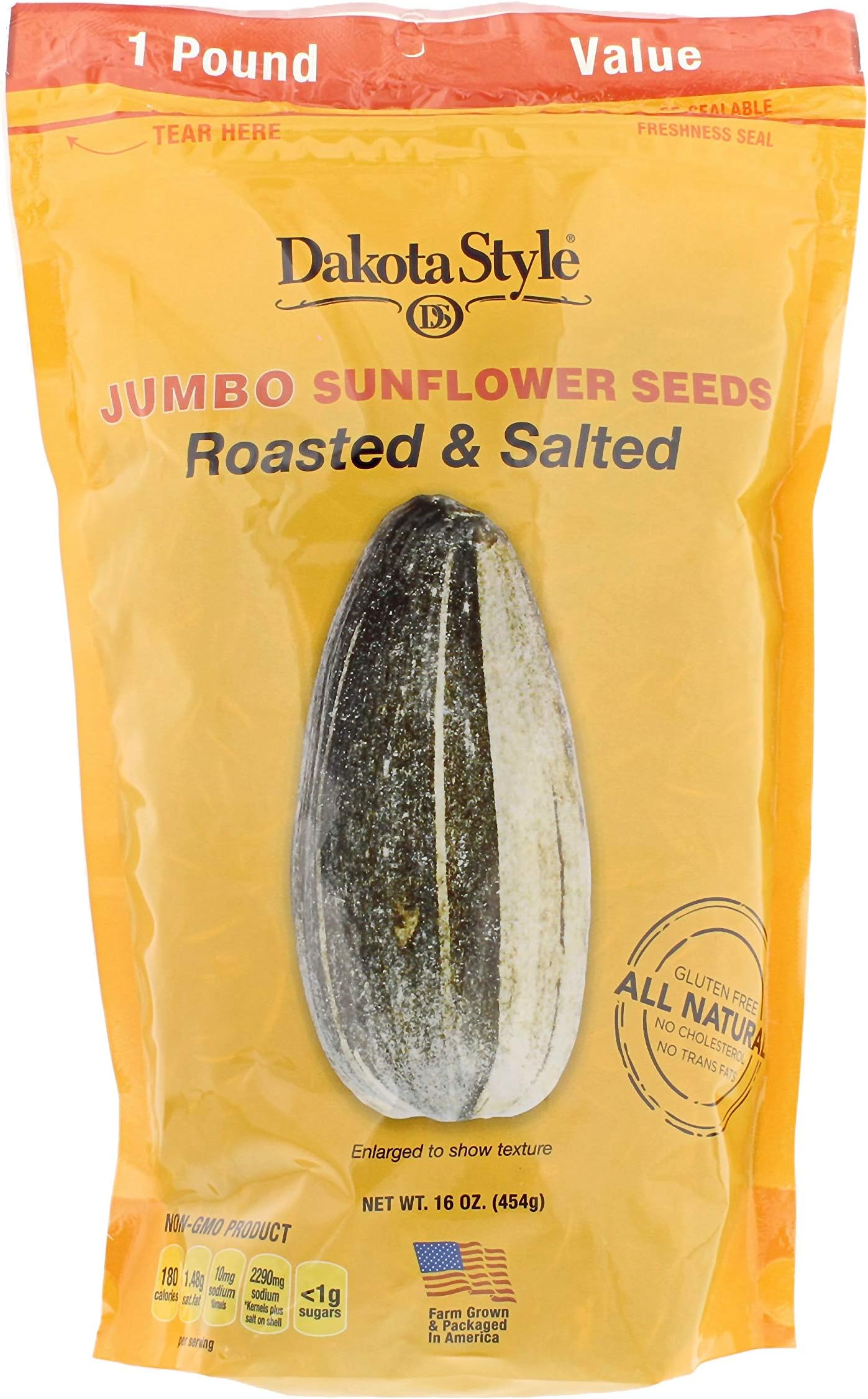 Dakota Style Jumbo In-Shell Sunflower Seeds, Original, 1 Pound (Pack of 12)