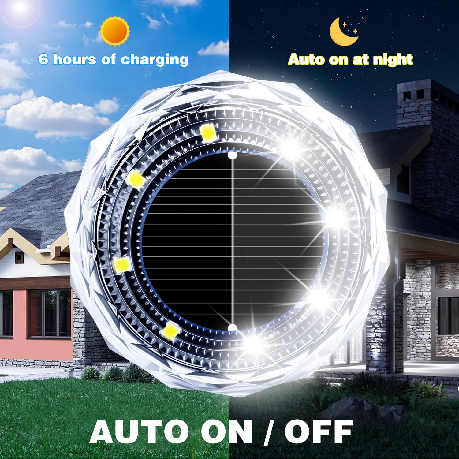 Luci Solari Da Giardino - 8 Pezzi, LED Bianco Caldo, IP65 Impermeabili, Auto On/Off, Per Esterni E Decorazioni - Foto 4