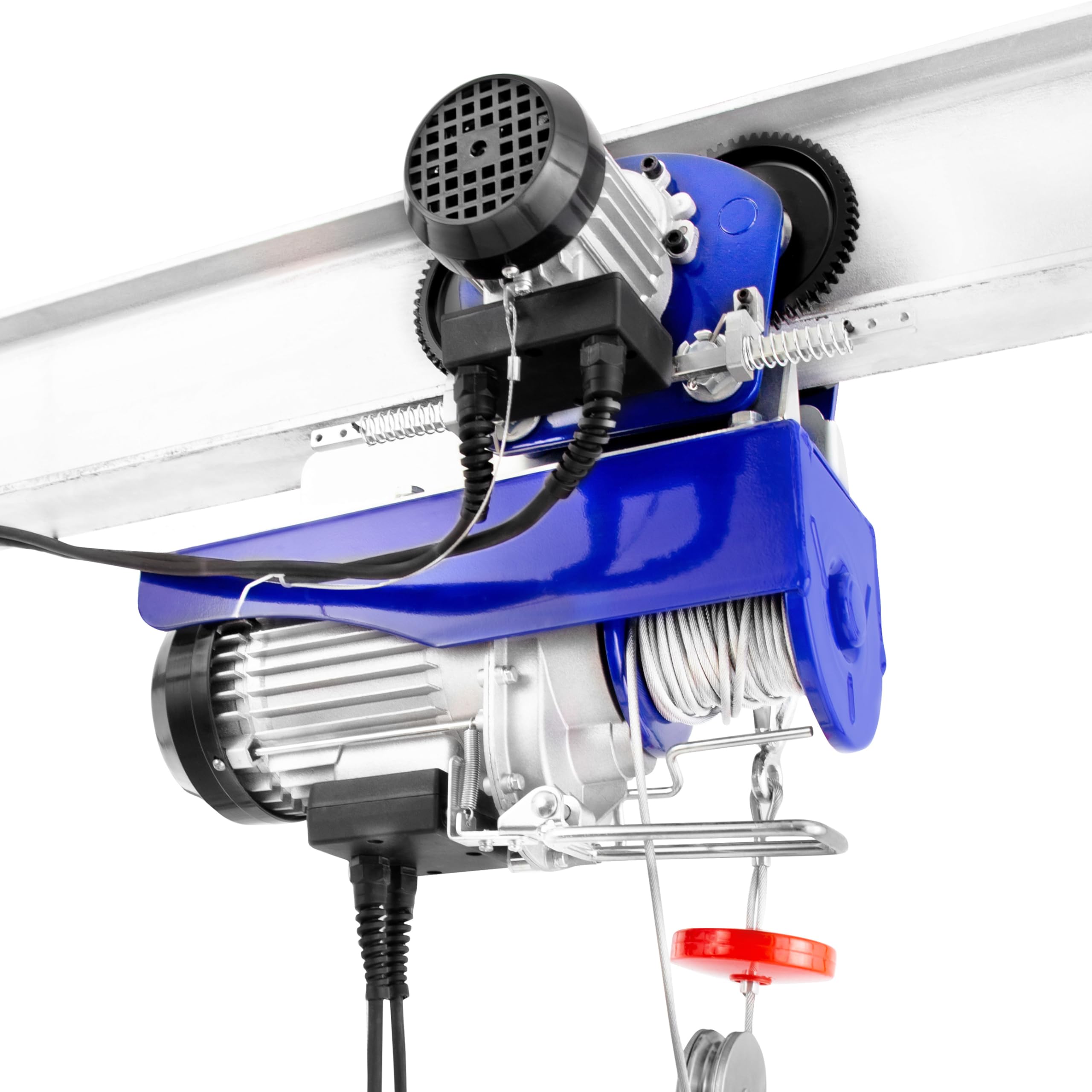 Cabrestante eléctrico con eléctrico carro con 400 kg/800 kg Capacidad de carga | 12 metros de cable de acero | 1350 m