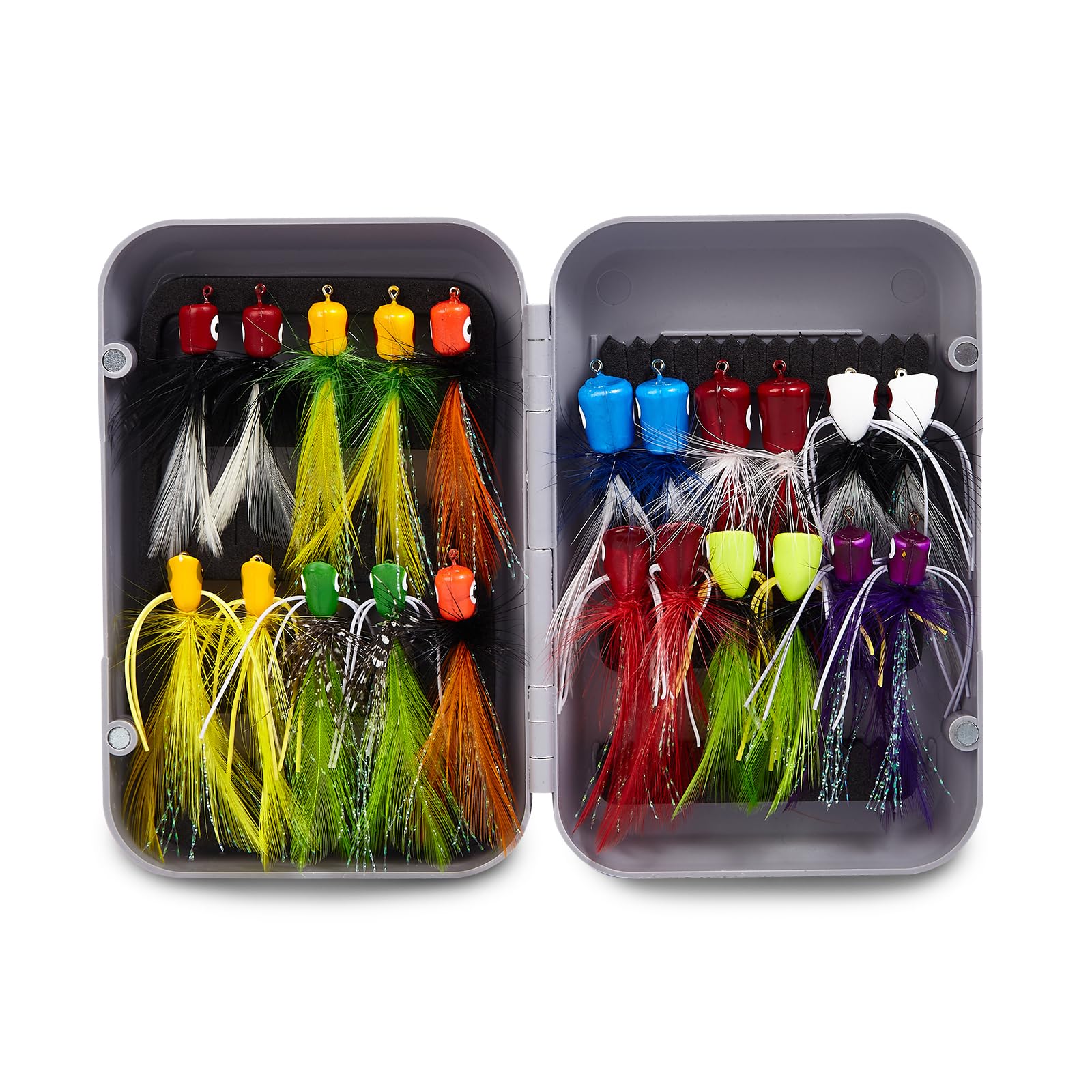 22/30pcs Fly Fishing Popper Flies Kit, Trout Bass Bluegill Panfish Crappie Salmon Sunfish Steelhead Popper Flies for Fly Fishing Fly Popper Lures