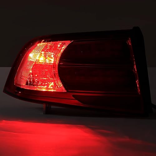 Miniatura 7 de KUAFU Luz trasera compatible con Honda Acura TL 2004-2008 Reemplazo para 33551-SEP-A01 AC2818104 Luz trasera del lado del conductor, lente roja y