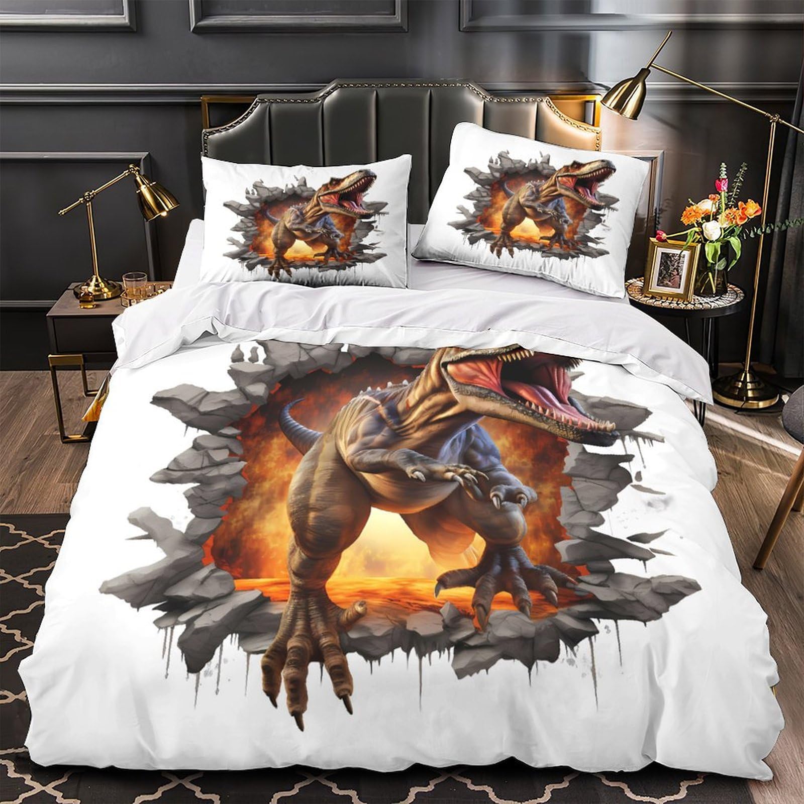 Housse de couette dinosaure résistante pour en finir avec le linge rêche