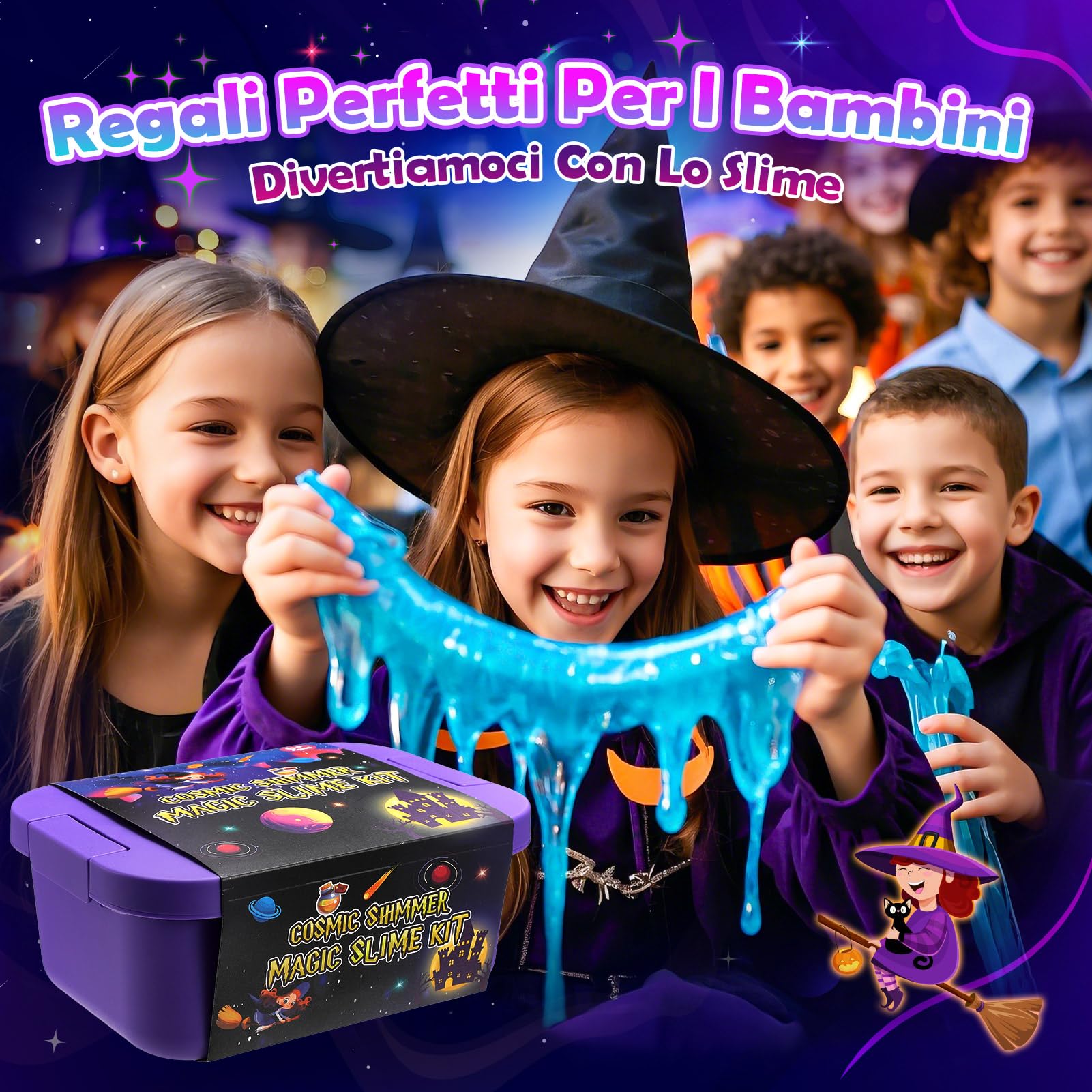 iKidiki Slime per Bambini 6 7 8 9 10 11 12 Anni, Giochi Bambina 6-12 Anni Femmina Galaxy Slime Fluffy Regalo Bimba 6-12 Anni Slime Kit Lavoretti Creativi per Bambini Pozioni Magiche Bambina Giocattoli