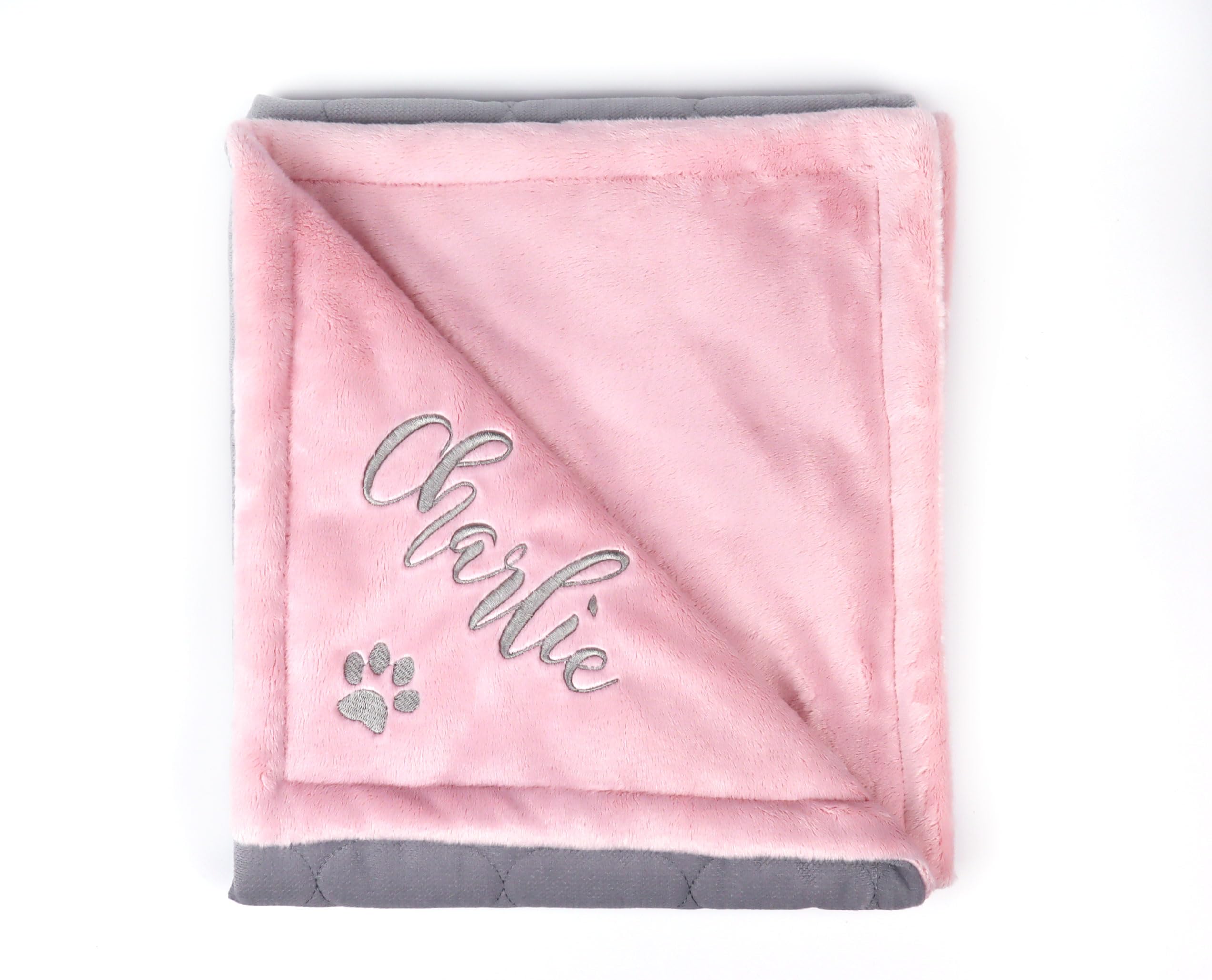 Generisch Personalisierte Hundedecke mit Namen – Premium Kuscheldecke für Hunde & Katzen – Bestickt & Gepolstert – Geschenk für Hundebesitzer, Welpen & Neue Hundeeltern (pink)