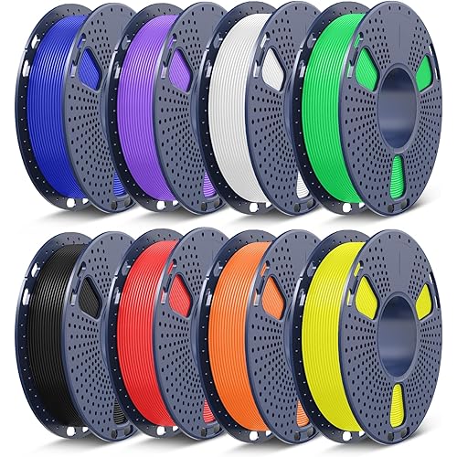 SUNLU 3D Printer Filament Bundle Multicolor PETG Filament 1.75mm,Individually Vacuum-Sealed,2kg in Total,0.25kg per Spool,8 Pack,Black+White+Red+Klein Blue+Green+Yellow+Sunny Orange+Lavender Purple
