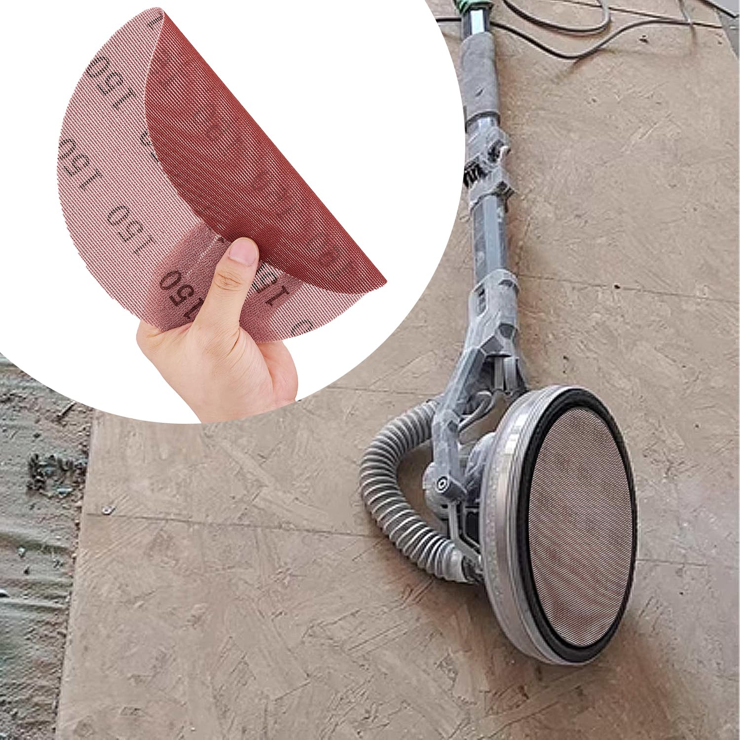 50 dischi abrasivi a rete da 22,9 cm con gancio e anello per