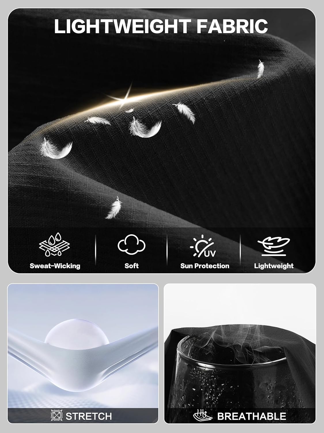 Men's Hiking Pants Lightweight Quick Dry Water Resistant Fishing Travel Climbing Outdoor Stretch Cargo Work Pants