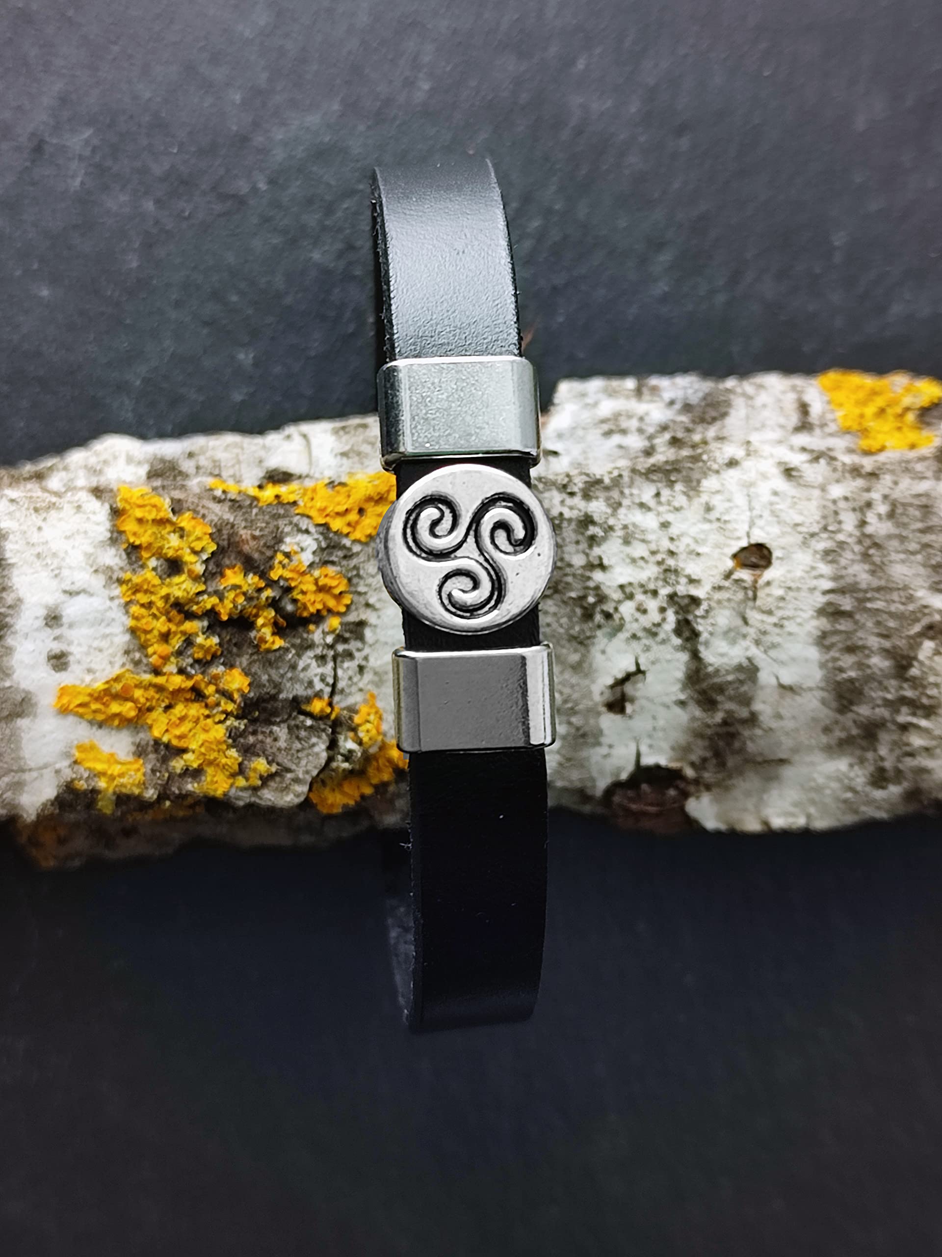 Simboliks Pulsera celta Triskel, Amuleto Trisquel regalo Druida Pulsera de protección Triqueta Tradición Celta Triskel celta amuleto celta protección celta equilibrio espiritual energía positiva