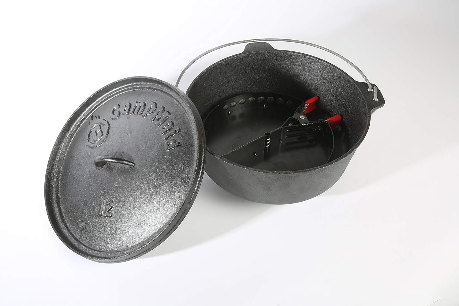 CampMaid Charcoal Holder - Durable Basket for Outdoor Grill or Camp Kitchen Equipment - Adjustable Heat Source Container - Outdoor Cooking Accessories