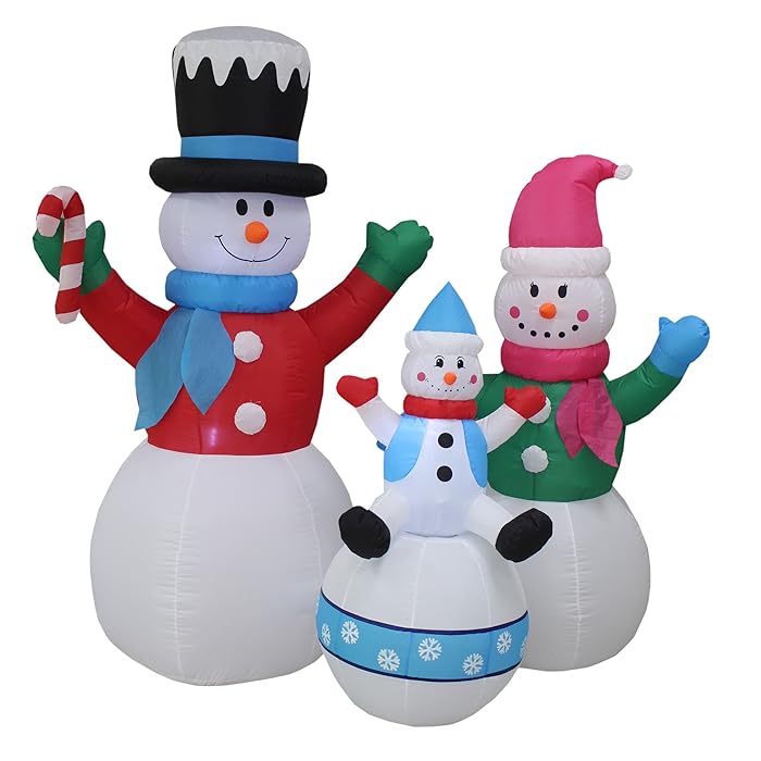 Buy 6 Foot Tall Christmas Inflatable Snowman Snowmen Family LED Lights
