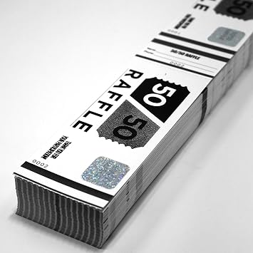 50/50 Raffle Tickets Coupon Image - Fast & Affordable Event Tickets by MyZone Printing Black, 100
