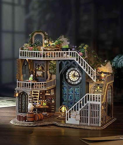 Miniatura 4 de Casa de muñecas mágica, kit de construcción de casa en miniatura 3D de madera, kit de diorama a escala 1 24 para adultos, manualidades, modelo de