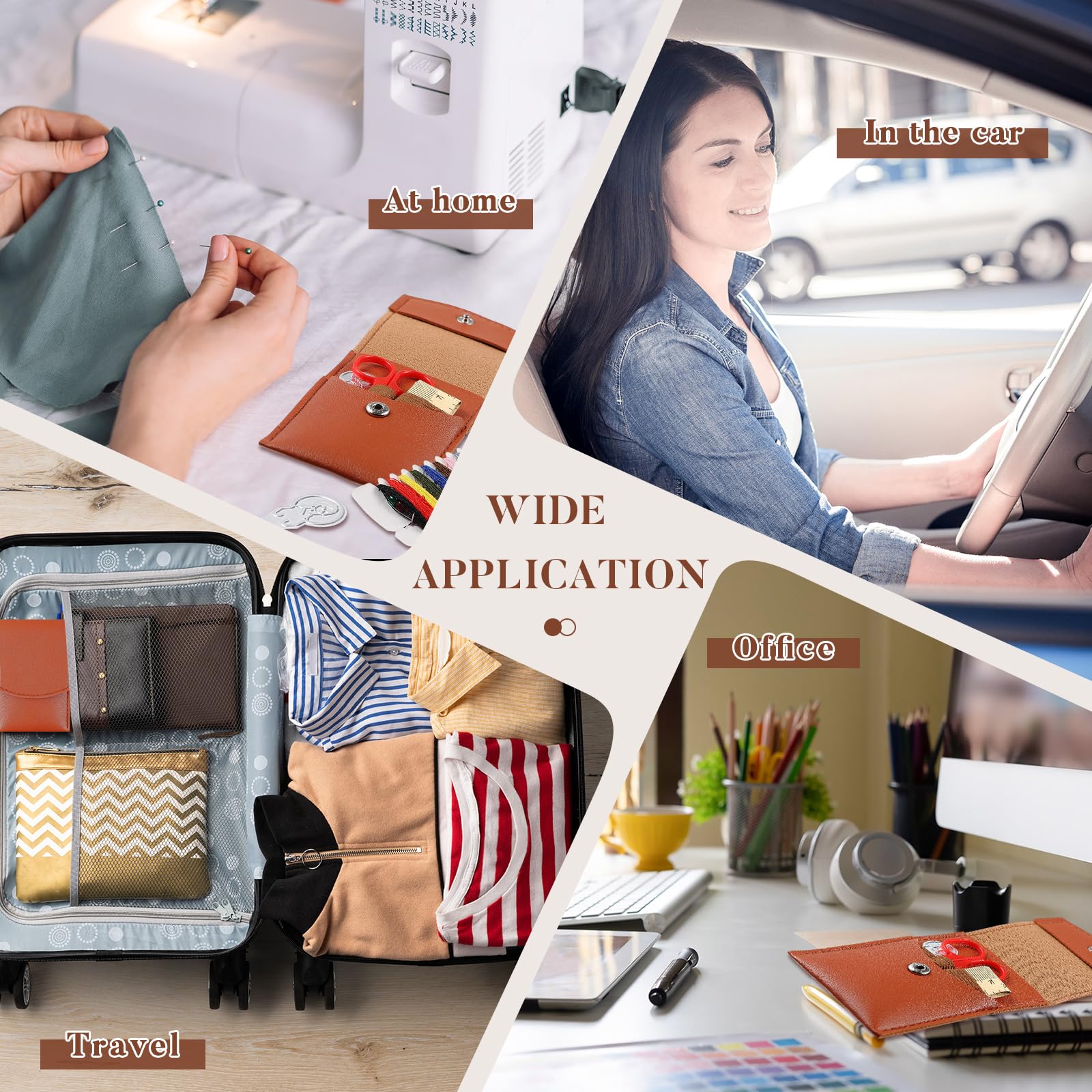 FineCheer Juego de 12 juegos de costura de viaje, juego de bolsa de costura portátil, kit de reparación de hilos con agujas, botón de hilos, suministros de bricolaje con accesorios para adultos,