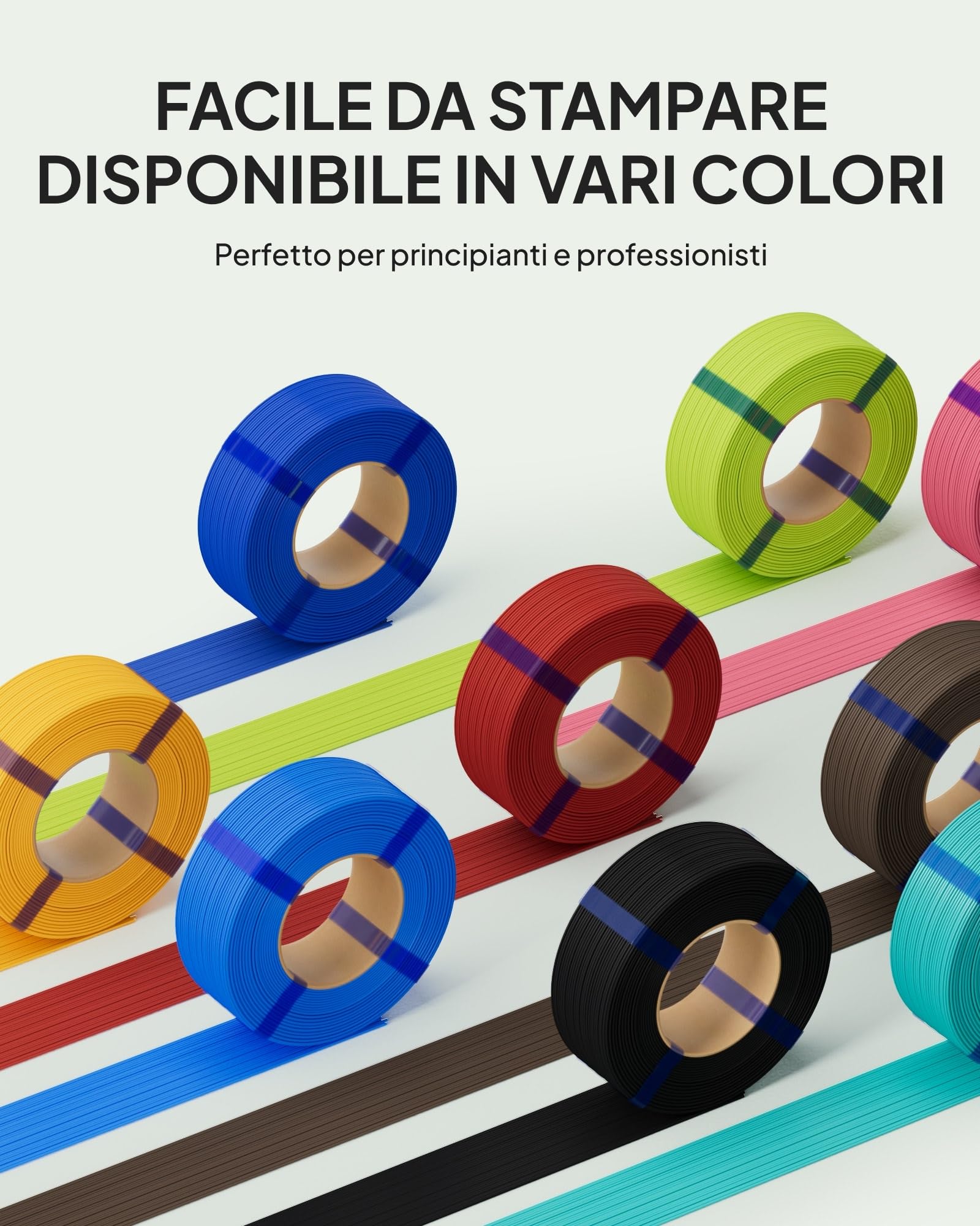 ELEGOO Filamento PLA Basic Di Ricarica 1,75 mm Giallo Caldo 1 kg, PLA Refill Per Stampante 3D Senza Bobina, Precisione +/- 0,02 mm, Compatibile Con Bobina Riutilizzabile