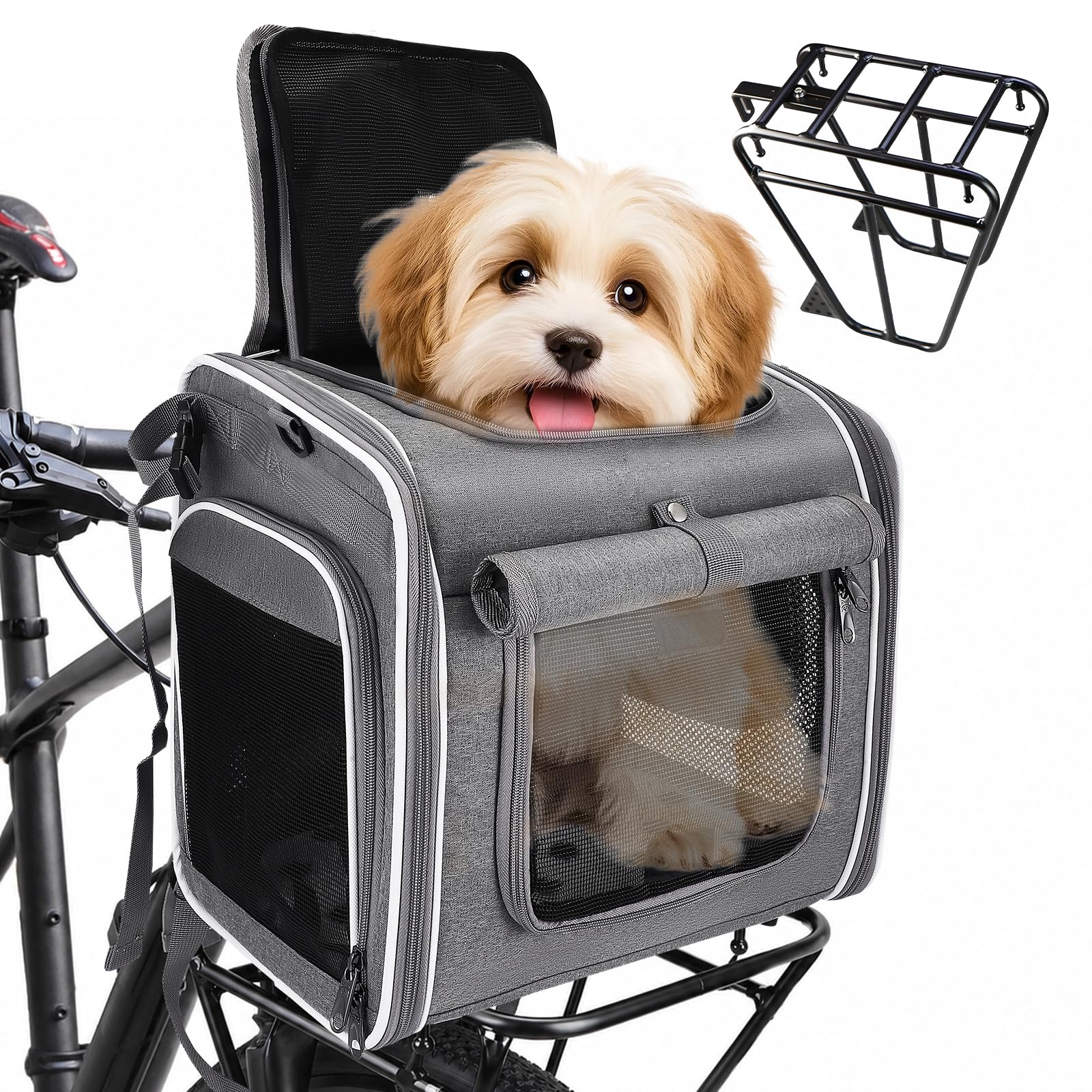 Hundekorb Fahrrad Vorne – 4-in-1 Hundefahrradkorb mit Halterung