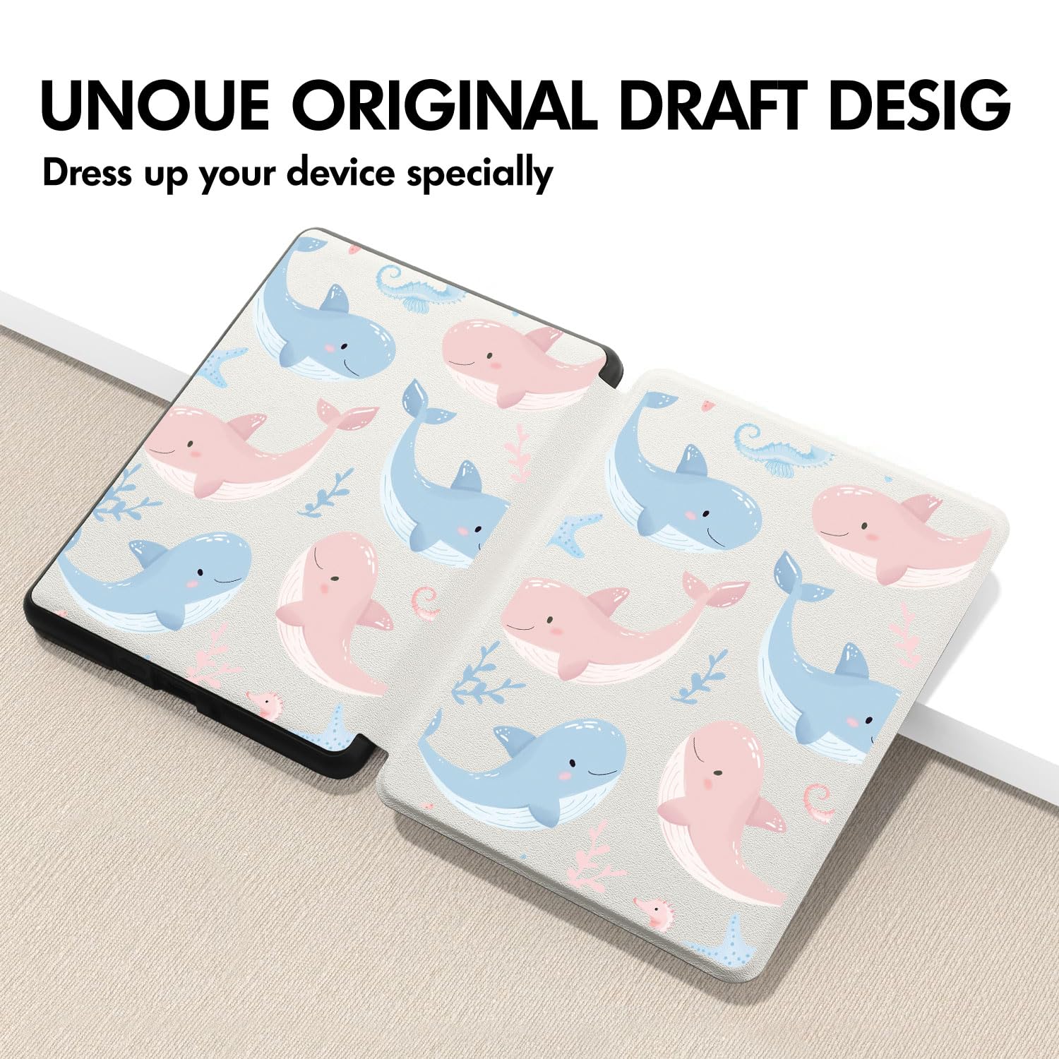 Capa fofa Dolphin Seahorse para Kindle Paperwhite de 7 polegadas