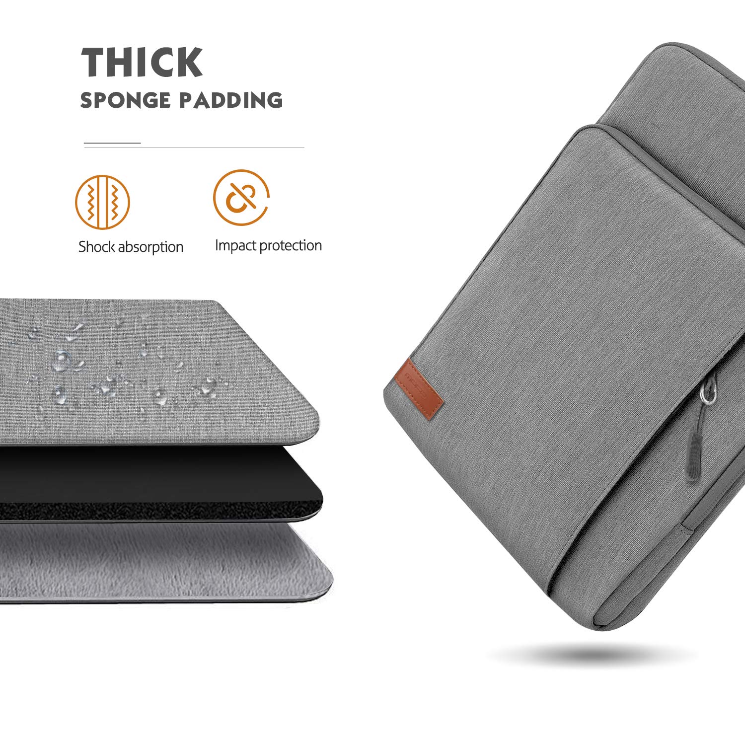 MoKo 9-11 Inch Tablet Sleeve Bag Carrying Case with Storage Pockets Fits New 11-inch iPad Pro M4/iPad Air M2 2024, iPad Air 5/4 10.9, iPad Pro 11, iPad 10/9/8th 10.9/10.2, Tab S8/S9 11, Light Gray