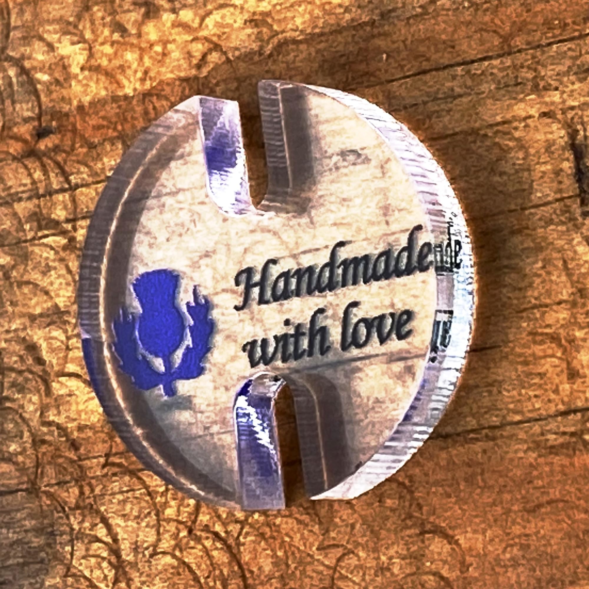 Porte-clés acrylique pour artisan avec boutons amovibles et texte choisi
