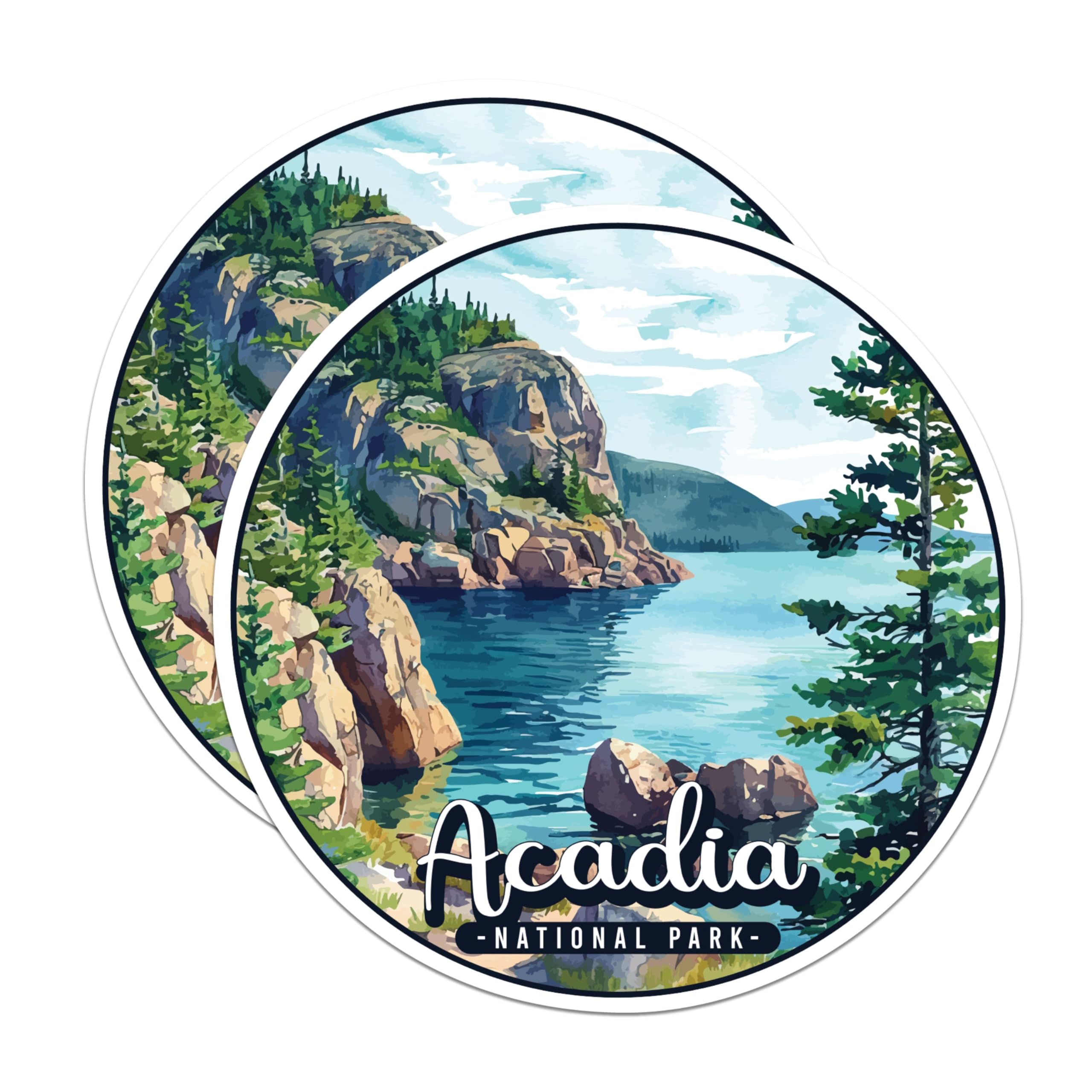 Autocollant pare-chocs Acadia de 12,7 cm pour voiture - Lot de 2 stickers parcs nationaux