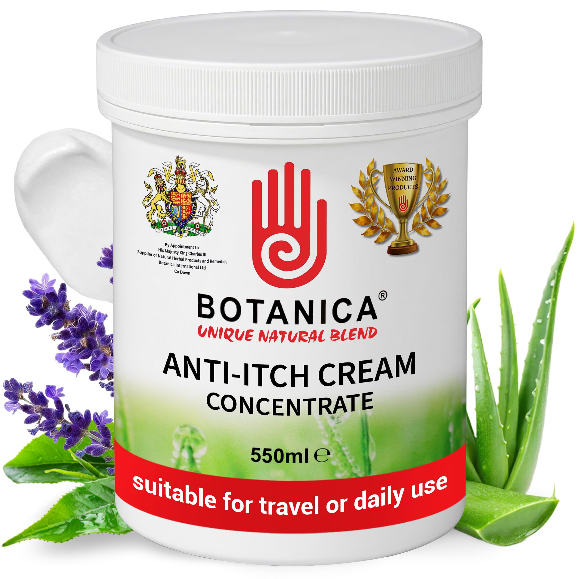 Botanica Anti-Itch Cream Concentrate, Horse Skin & Coat Care, Equine Moisturising Formula for Dry Skin & Everyday Use, Aloe Vera, Tea Tree, Lavender & Comfrey, 550 ml
