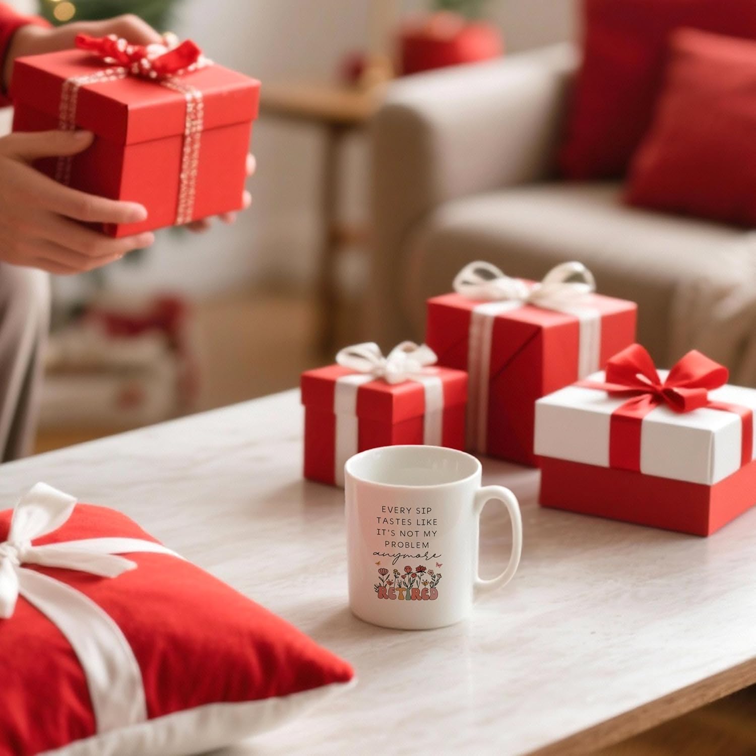 Funny Retired Mug, Retirement Gift for Woman Ceramic Coffee Cup, Funny Retirement Gifts, Every Sip Taste Like It's Not My Problem Anymore Coffee Tea Mugs 11 oz - Image 4